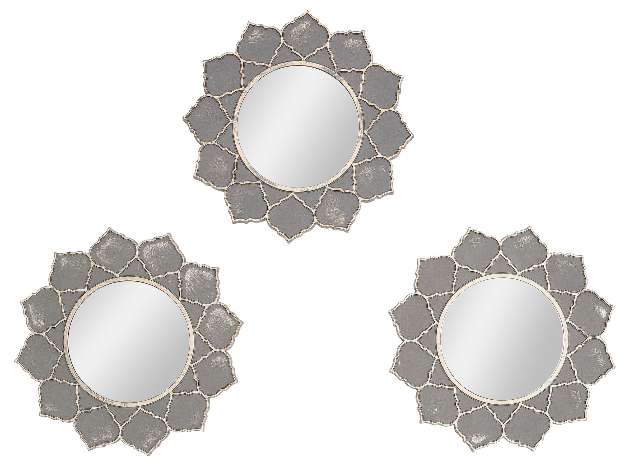 Spiegelset Ø 3 24,5 Dekospiegel jetzt (Set, »3tlg. cm, grau/goldfarben, Wandspiegel, affaire rund, Wanddeko, Home \