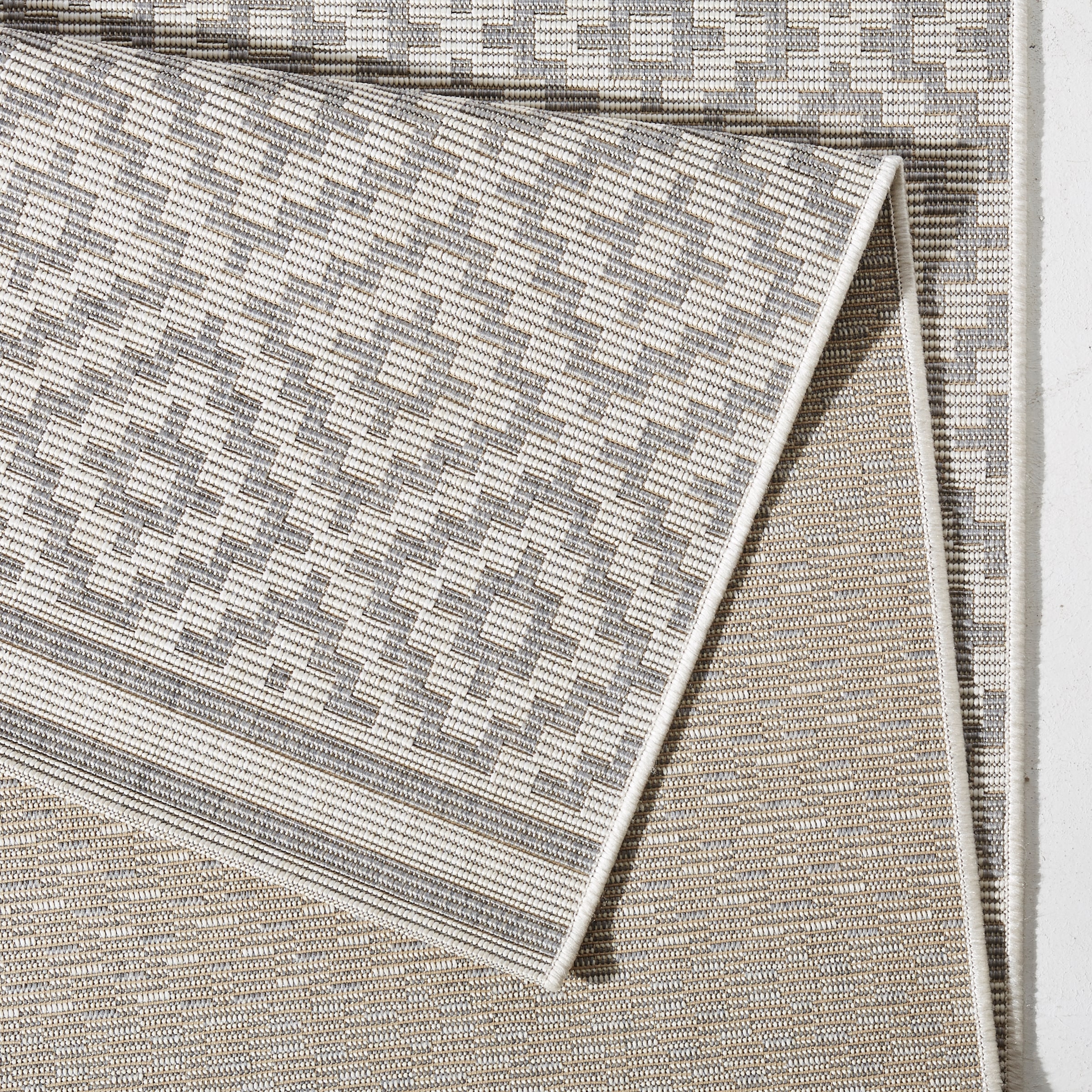 NORTHRUGS Teppich »Raute«, rechteckig, 8 mm Höhe, In-& Outdoor, Wetterfest, Balkon, Läufer, Wohnzimmer, Terrasse, Raute