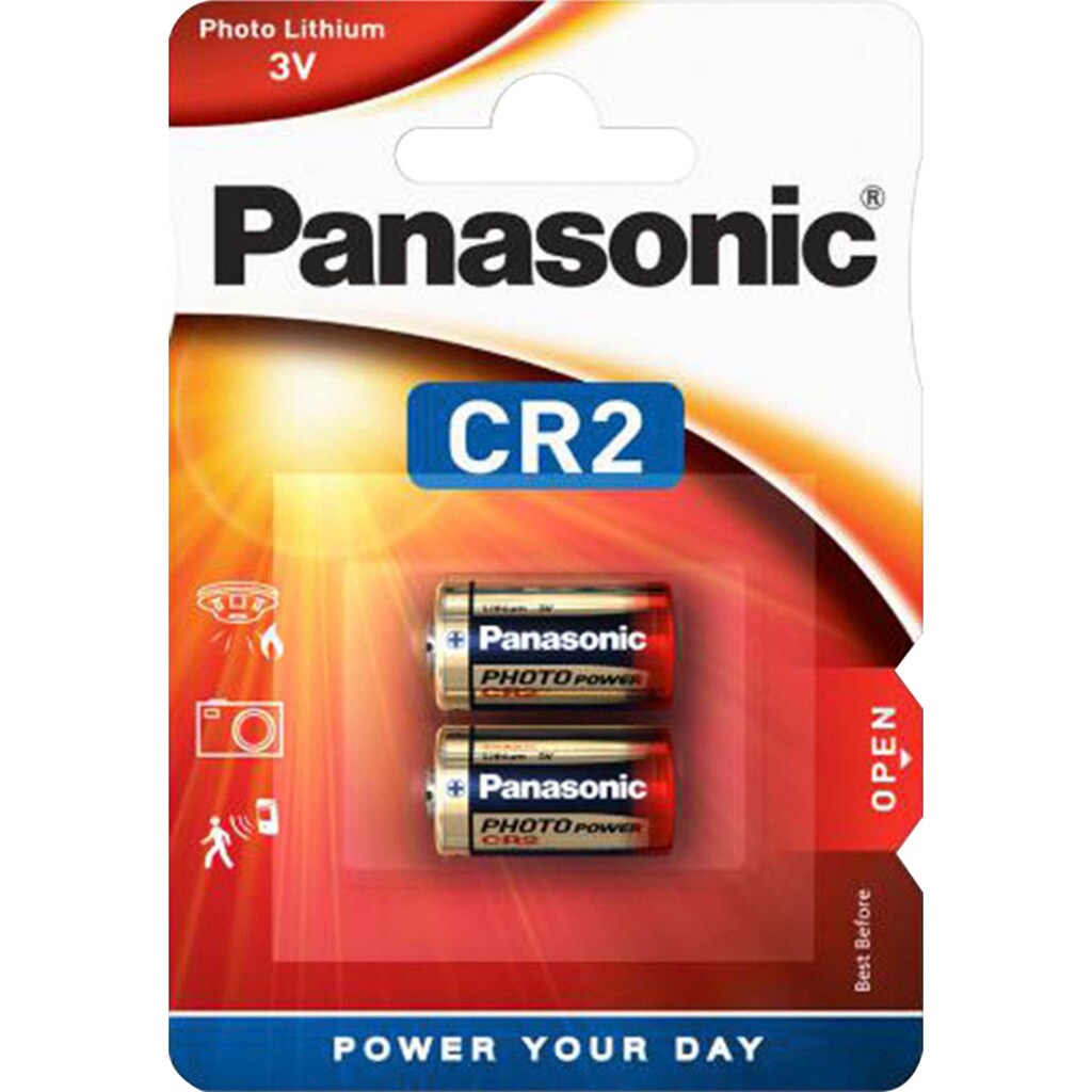 Panasonic Batterie »2er Pack Cylindrical Lithium - CR2«, CR2, 3 V, (Packung, 2 St.)