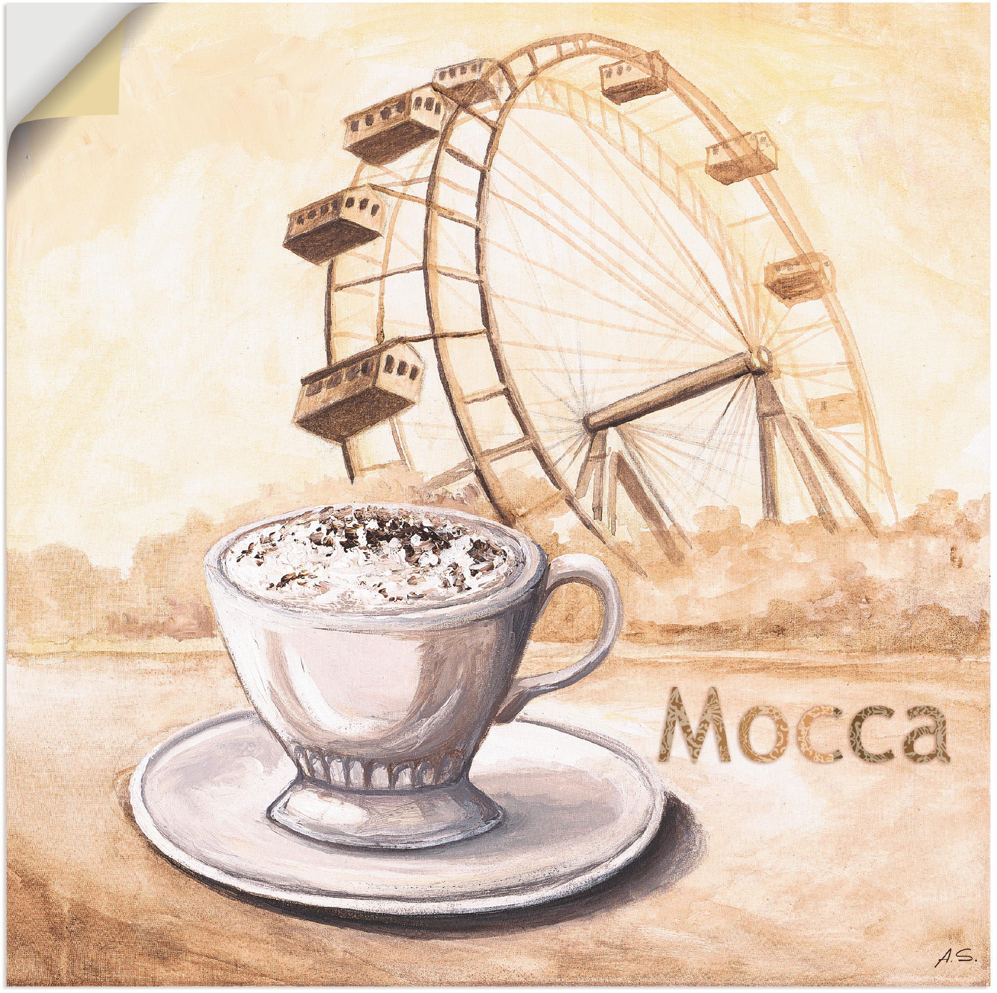 Image of Artland Wandbild »Mocca in Wien«, Kaffee Bilder, (1 St.), in vielen Grössen & Produktarten - Alubild / Outdoorbild für den Aussenbereich, Leinwandbild, Poster, Wandaufkleber / Wandtattoo auch für Badezimmer geeignet bei Ackermann Versand Schweiz