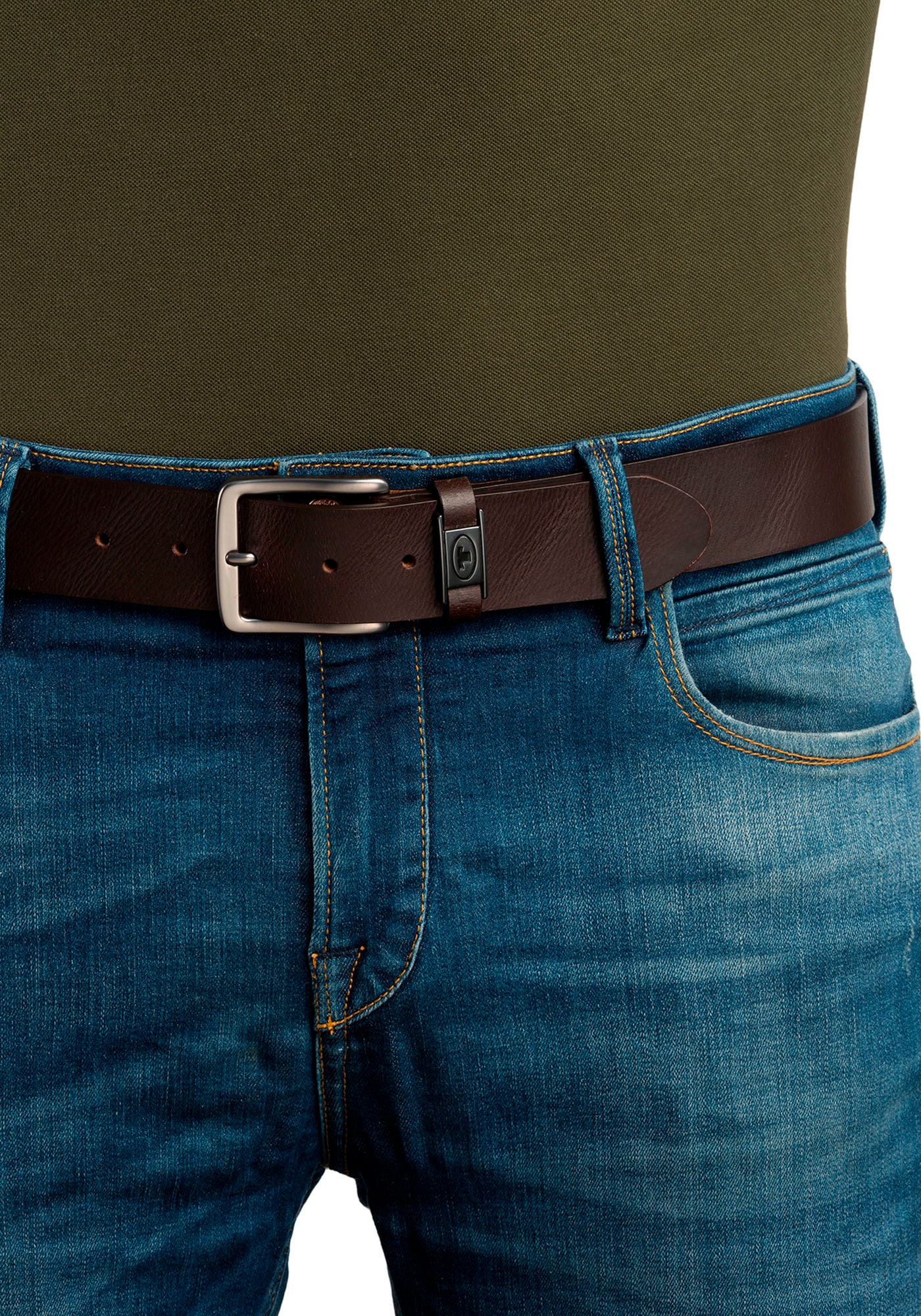 TOM TAILOR Ledergürtel »TTJULIAN«, 4 cm breiter Herrengürtel, ideal zu Jeans, bis Gr. 120