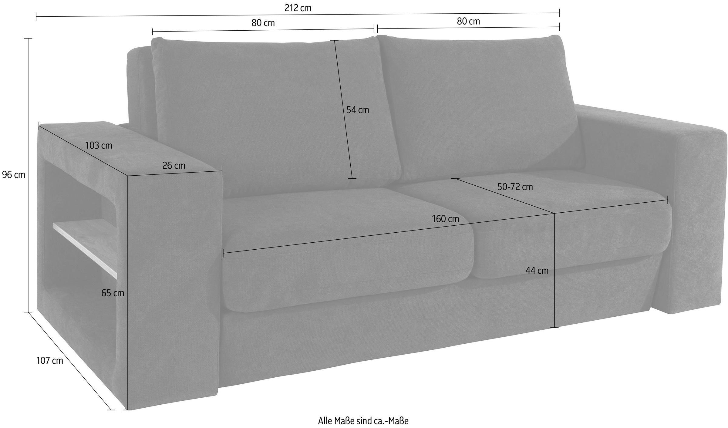 LOOKS by Wolfgang Joop 3-places »Looksvb« Verwandlungssofa: aus Sofa wird Sofa mit 2 Hockern, mit Regalfunktion