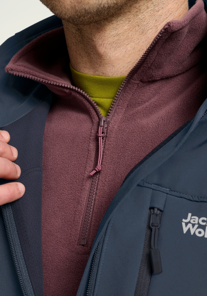 Jack Wolfskin Veste d'extérieur »WILD WINDS JKT M« avec matériau supérieur flexible en polyester et élasthanne