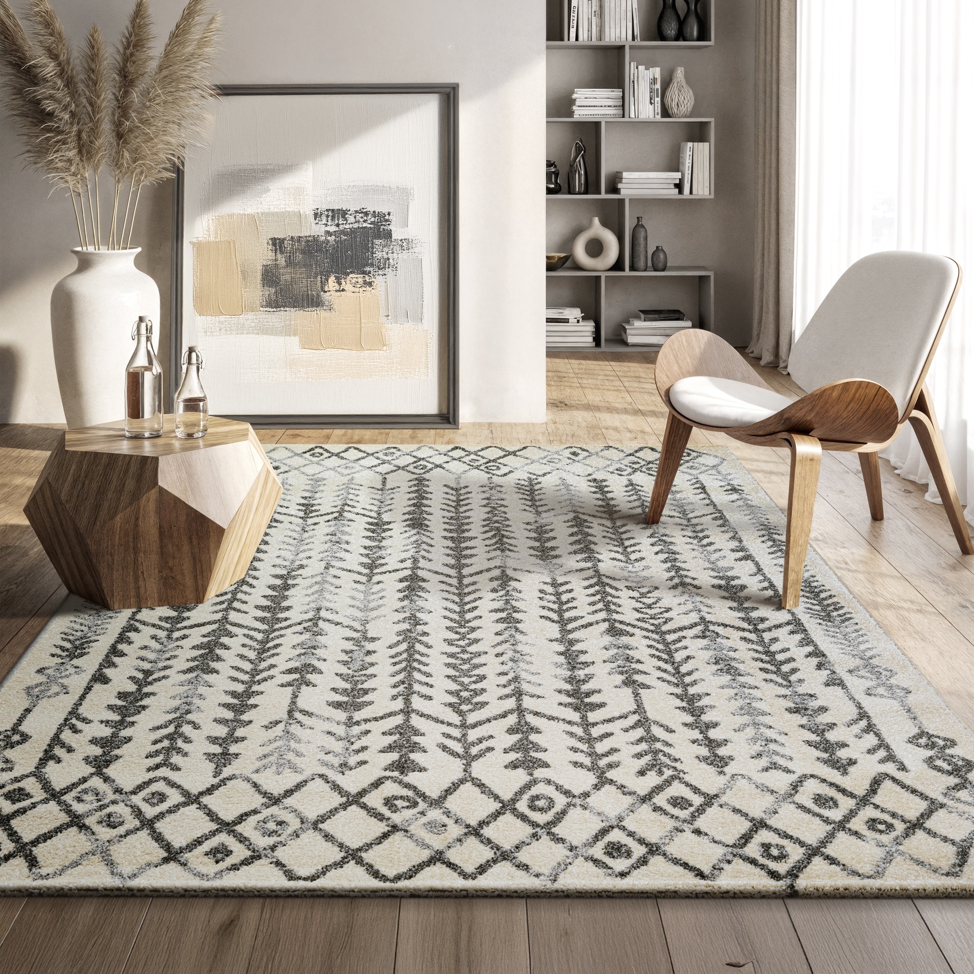 Sanat Teppich »Boho 8204  , auch als Läufer und in Rund« rechteckig 10 mm Höhe Kurzflor, robust, Boho, Scandic, für Fussbodenheizung geeignet