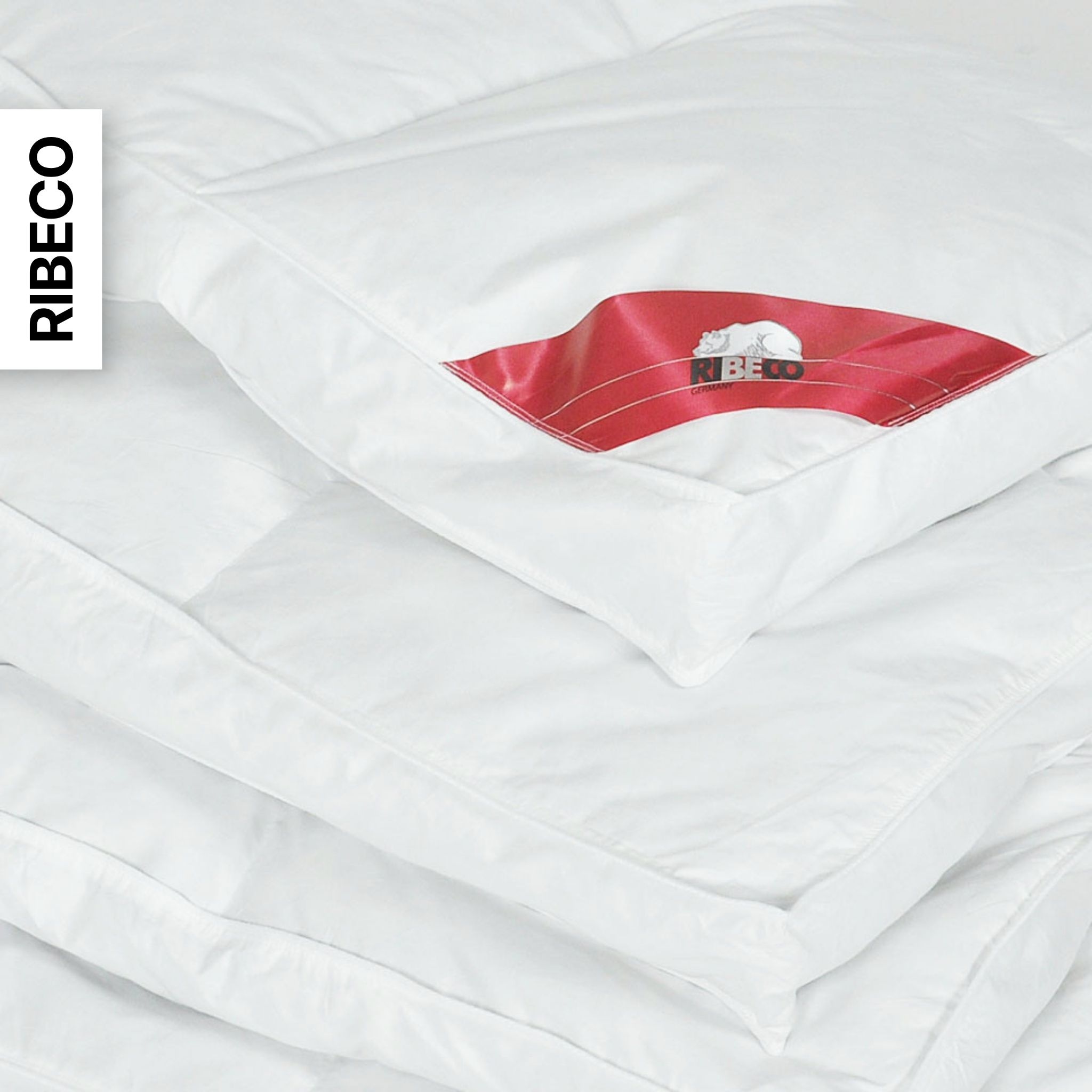 RIBECO Couette en duvet »Bettdecke in 135x200 und 155x220cm Topseller,« ultra-chaud Füllung 80 duvet 20 plumes 1 cuis tlg. Duvet et plumes, Made in Germany, avec coussin 80x80 cm offert