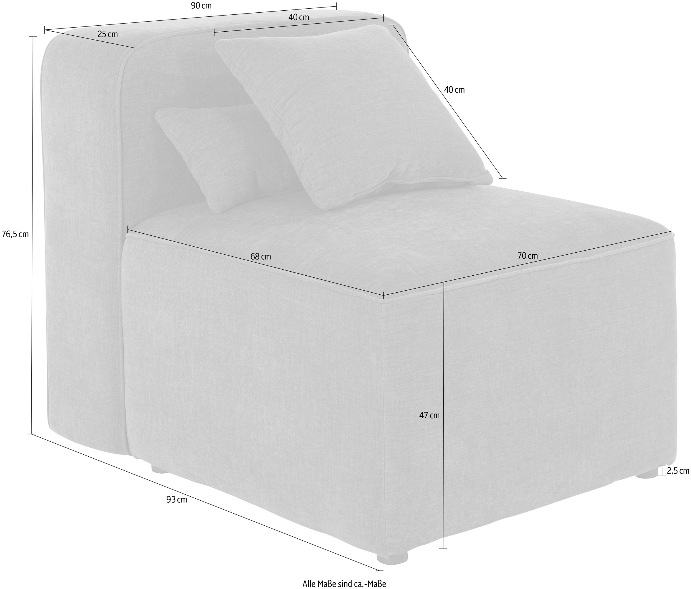 andas Sofa-Mittelelement »Sundstrup«, Modulserie, individuelle Zusammenstellung