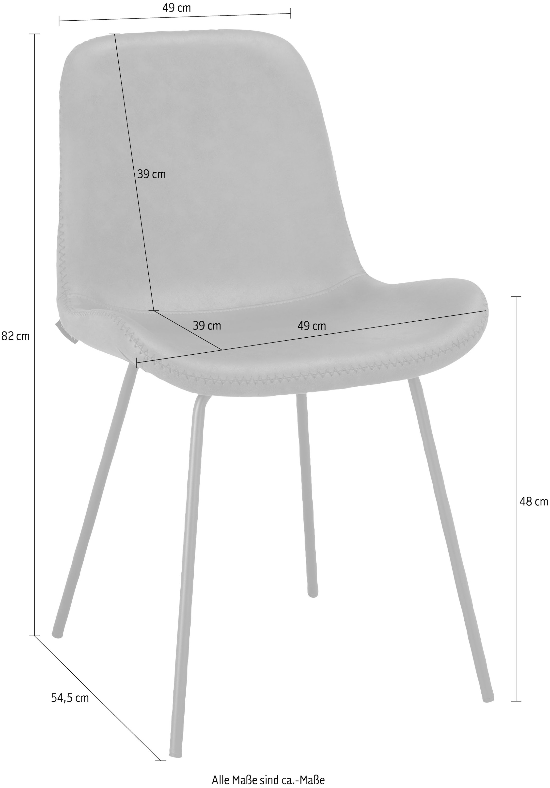 Home affaire Esszimmerstuhl »Morlaix«, Microfaser, und Set erhältlich, Sitzhöhe im gepolstert, kaufen 2er cm 48 St., Rücken Sitz 2 mit