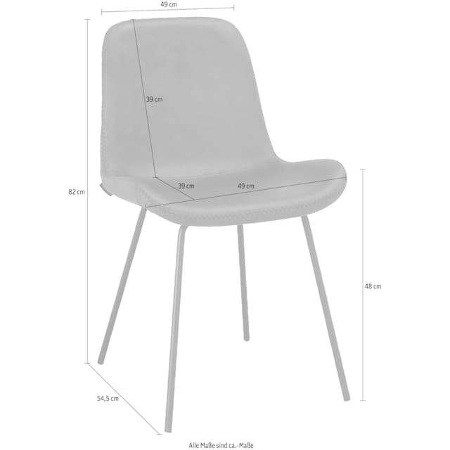 Home affaire Esszimmerstuhl »Morlaix«, 2 St., Microfaser, im 2er Set  erhältlich, mit Sitz und Rücken gepolstert, Sitzhöhe 48 cm kaufen