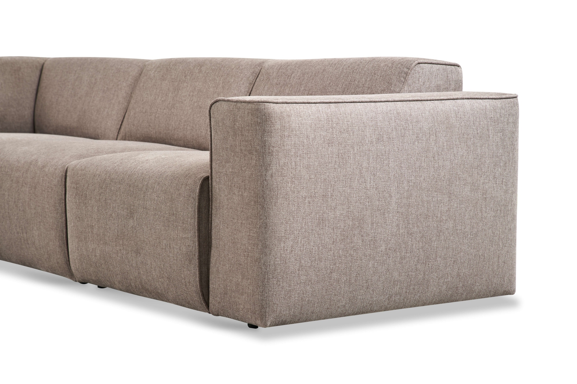 Home affaire Canapé d'angle »Noord mit Kedernaht, Breite 282 cm, L-Form« tissu tissé, avec suspension à ressort ondulé, cadre en bois massif