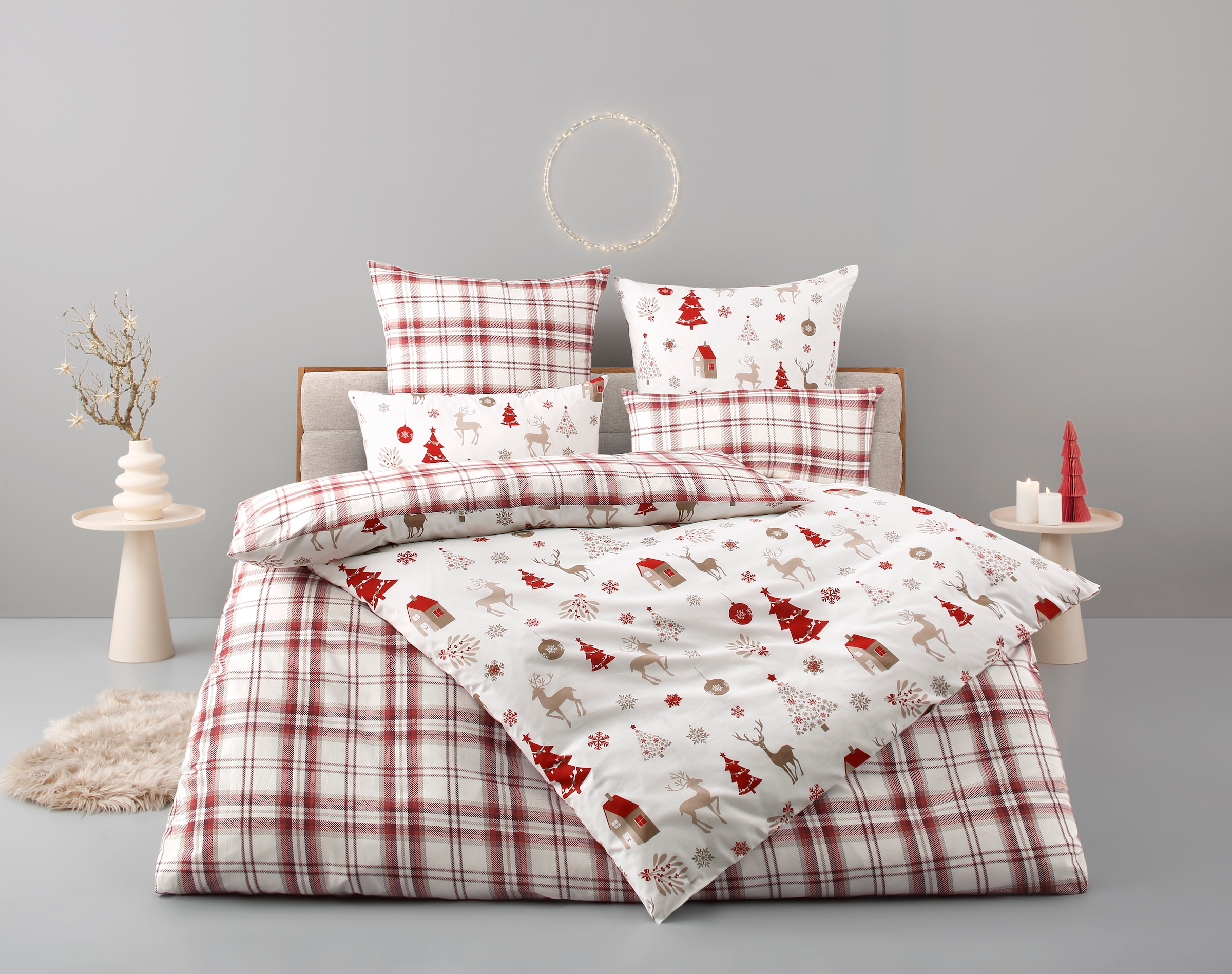 GOODproduct Bettwäsche »Mikkel« 2 Bettwäsche ab Gr. 135x200 cm,100% Baumwolle, Weihnachten