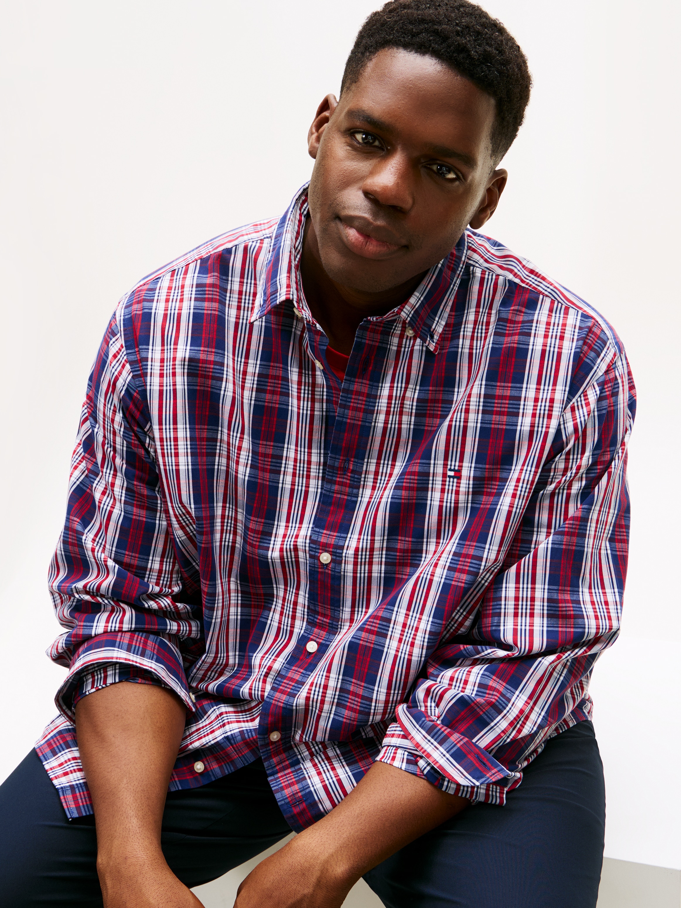 Tommy Hilfiger Big & Tall Chemise à manches longues »BT - FLEX POP MEDIUM CHECK« regular fit, Grosse Grössen, kariert