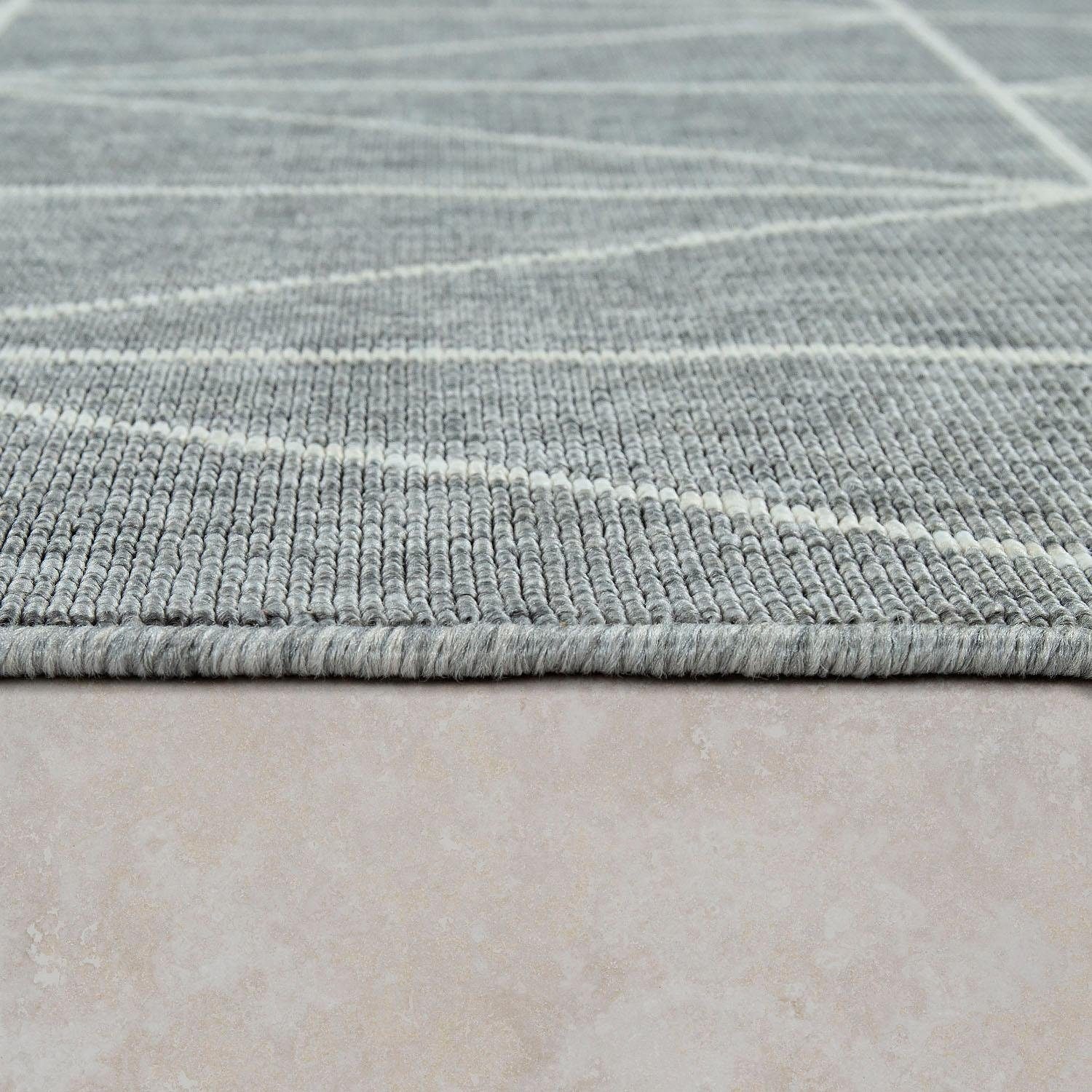 Paco Home Teppich kaufen geeignet gemetrisches modernes günstig »Brugge Flachgewebe, 224«, In- und Muster, Outdoor rechteckig