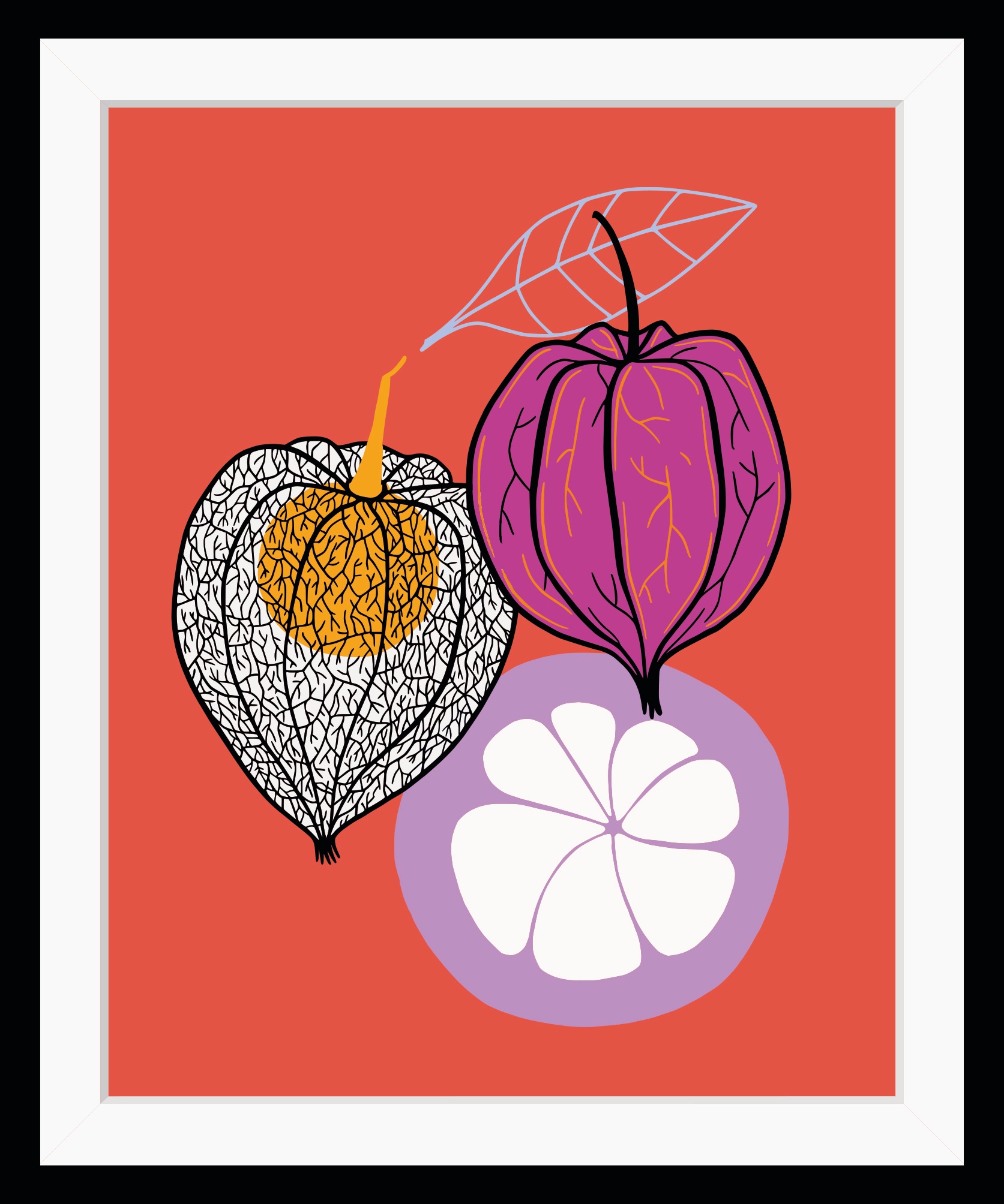 Image of queence Bild "Franziska" Kunst Lebensmittel Obst Obst Bilder HD Premium Poster-Druck inkl. Holzrahmen