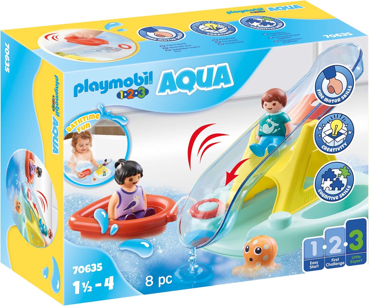 Image of Playmobil® Konstruktions-Spielset »Badeinsel mit Wasserrutsche (70635), Playmobil 123 - Aqua«, (8 St.), Made in Europe bei Ackermann Versand Schweiz