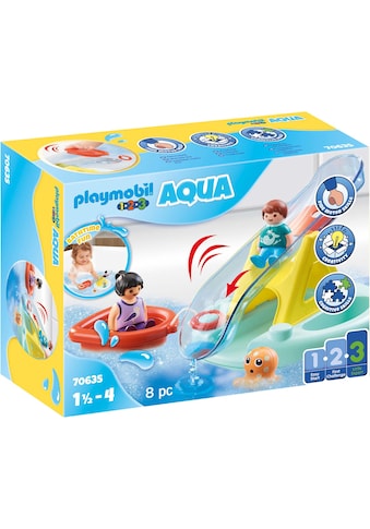 Konstruktions-Spielset »Badeinsel mit Wasserrutsche (70635), Playmobil 123 - Aqua«, (8...
