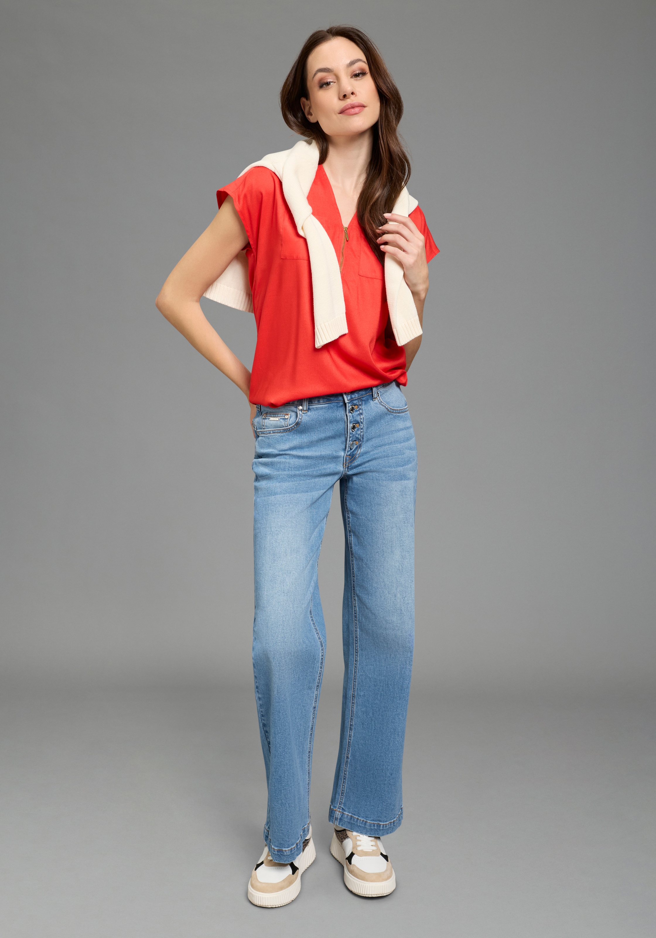 Bruno Banani Jeans large avec une part d'élasthanne, en matière coton