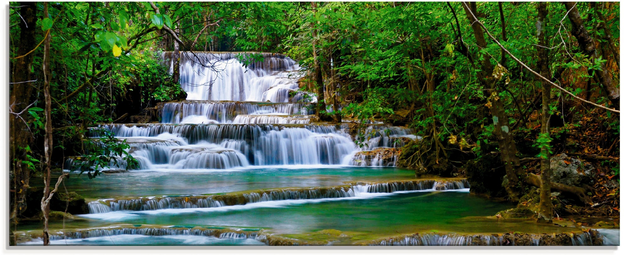 Image of Artland Glasbild "Tiefen Wald Wasserfall" Gewässer 1 Stk. tlg. in verschiedenen Grössen
