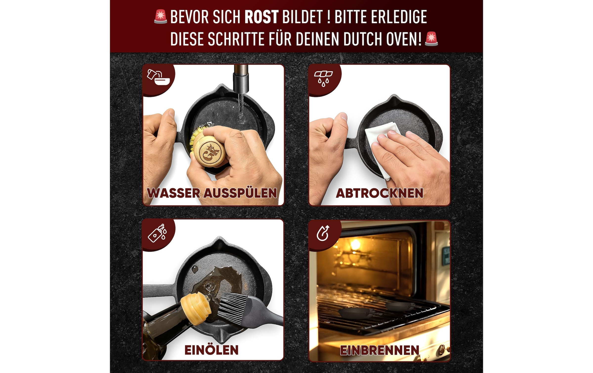   Bratpfanne »Gusskoenig Mini 6er Set« Gusseisen;Gas;Glaskeramik-Kochfeld;Induktion 6 Stk. tlg.