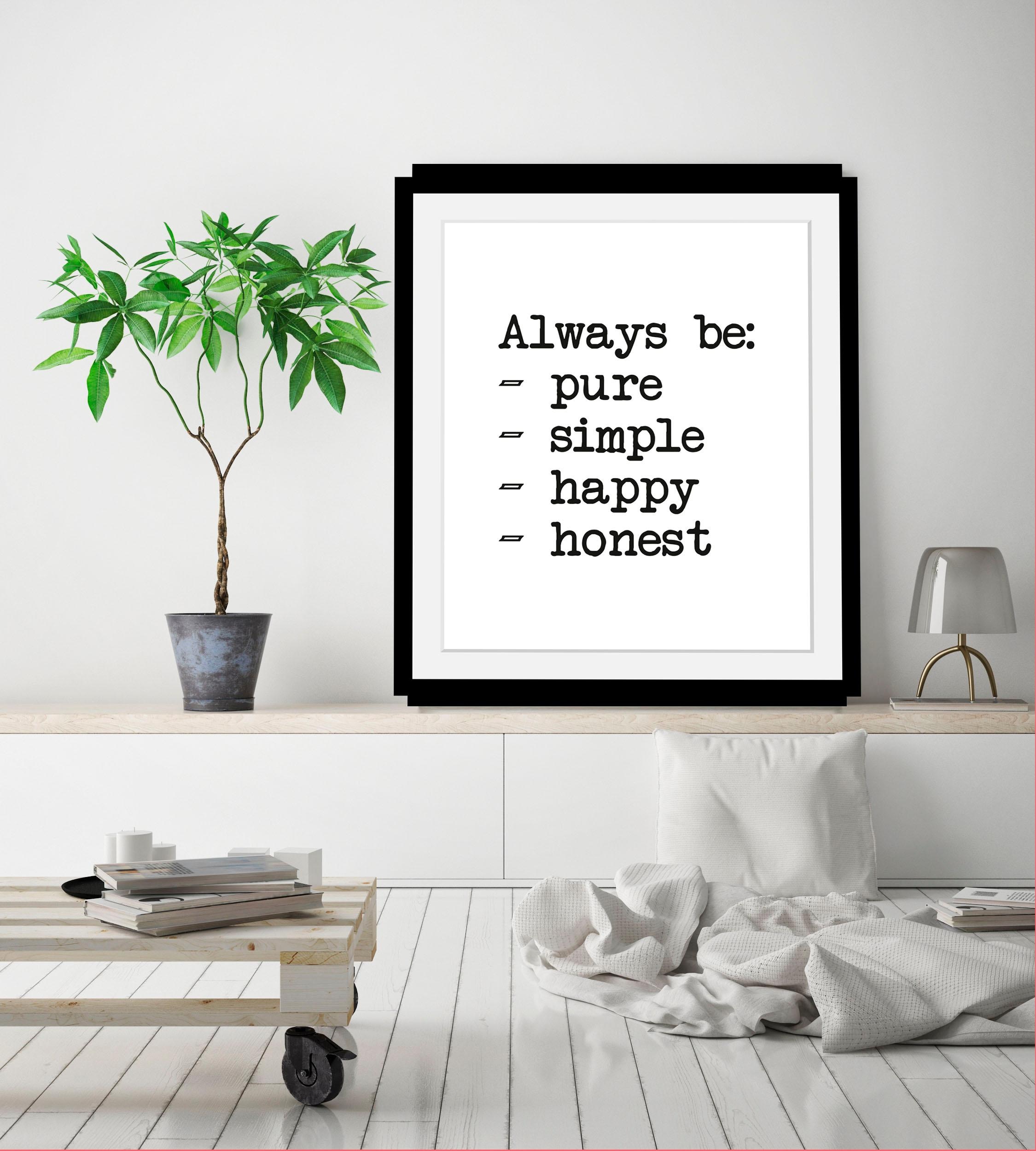 queence Image »Aufzählung« HD Premium Poster-Druck inkl. Holzrahmen