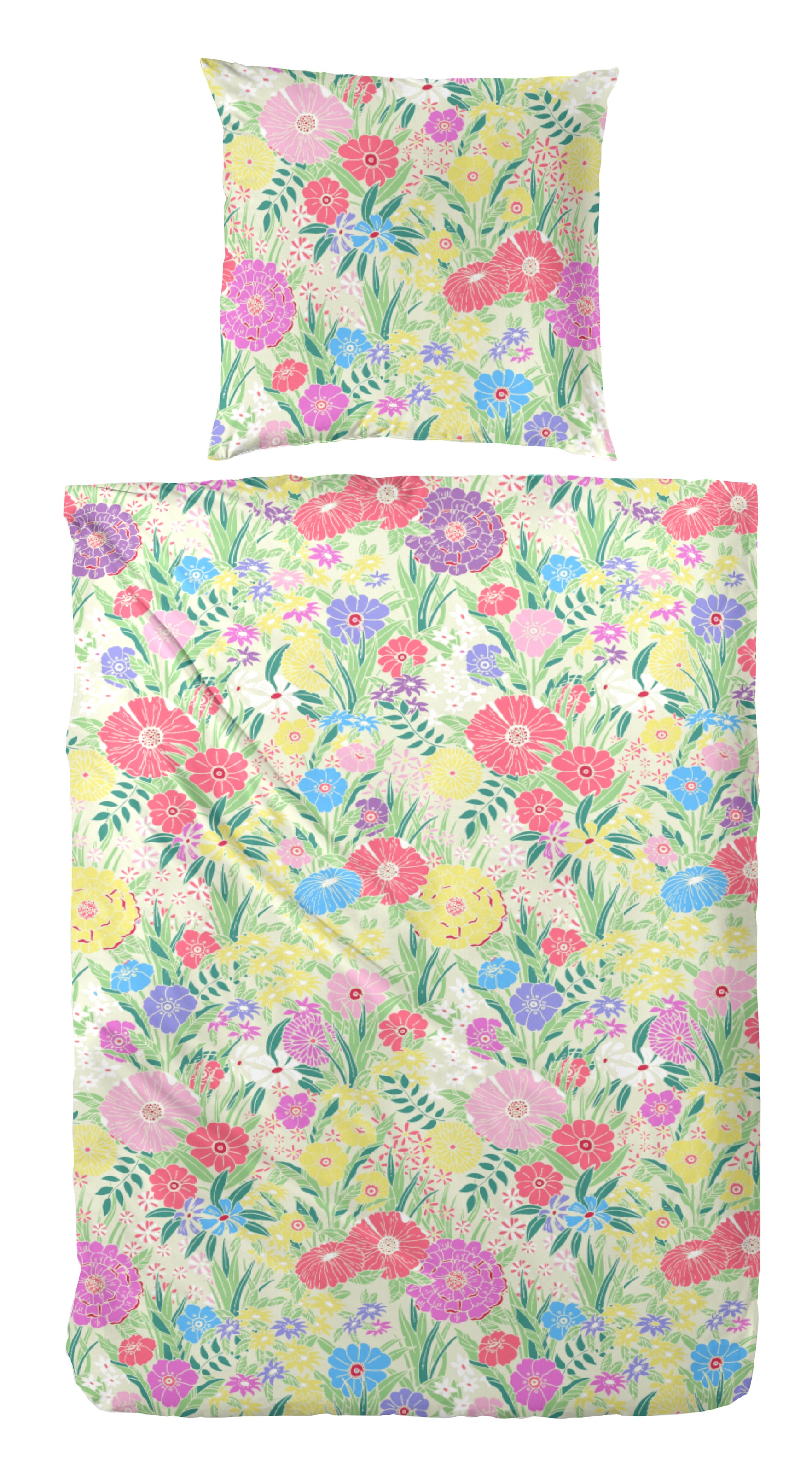 Image of Primera Bettwäsche "Perkal-Bettwäsche Wonderful" 2 Stk. mit einem lebendigen Blumenmuster
