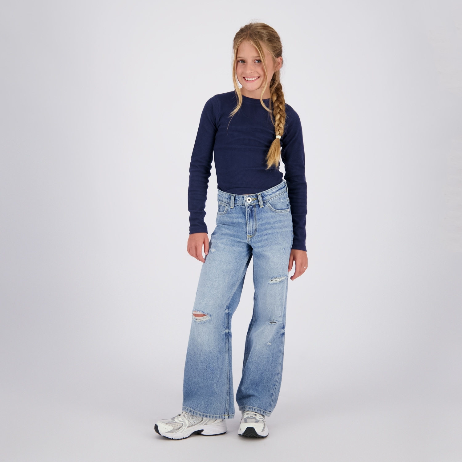 Vingino Langarmshirt in Rippoptik, unifarben