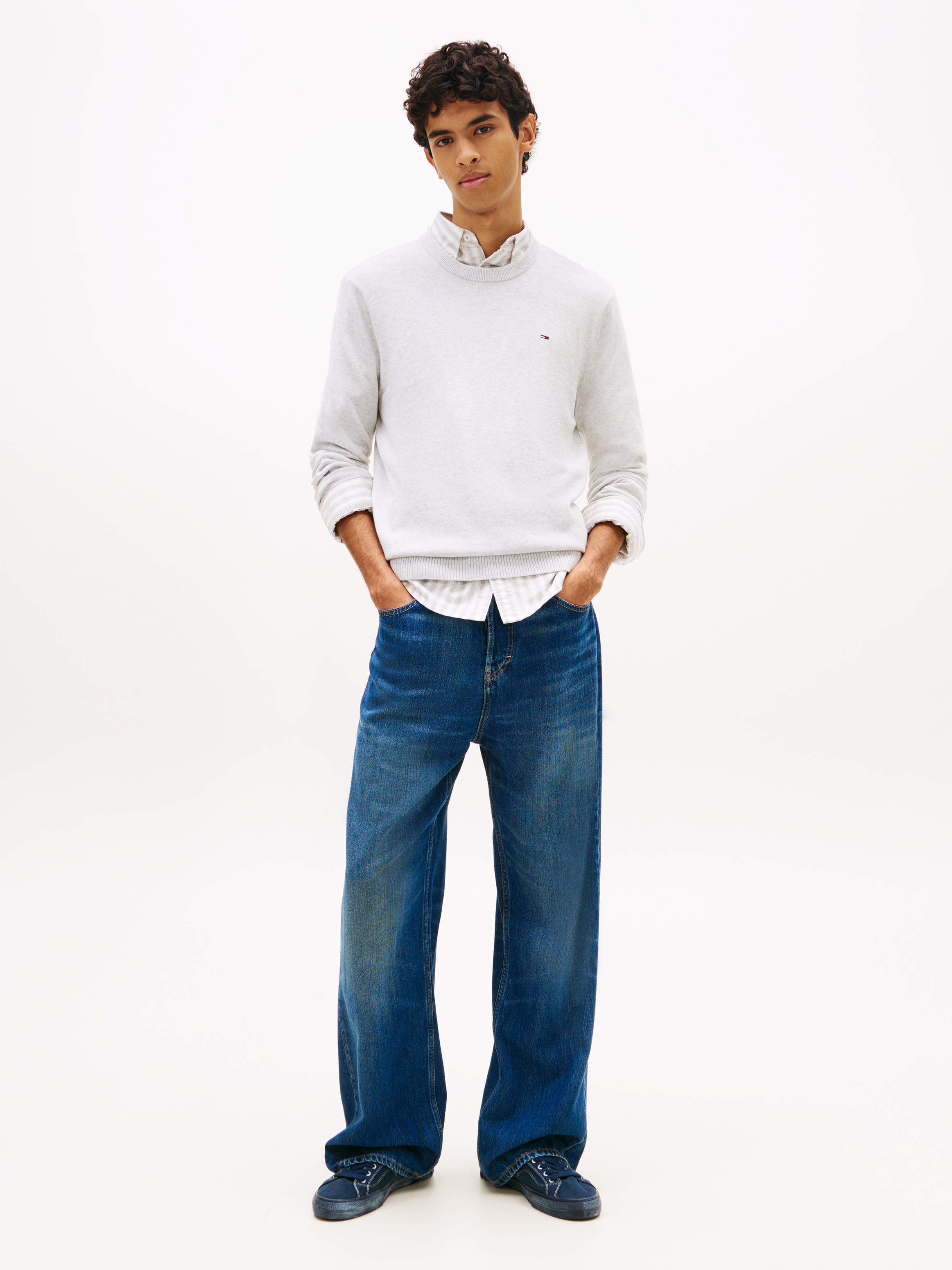 Tommy Jeans Pull en tricot »TJM SLIM FIT LIGHT SWEATER« Slim fit mit Rundhalsausschnitt