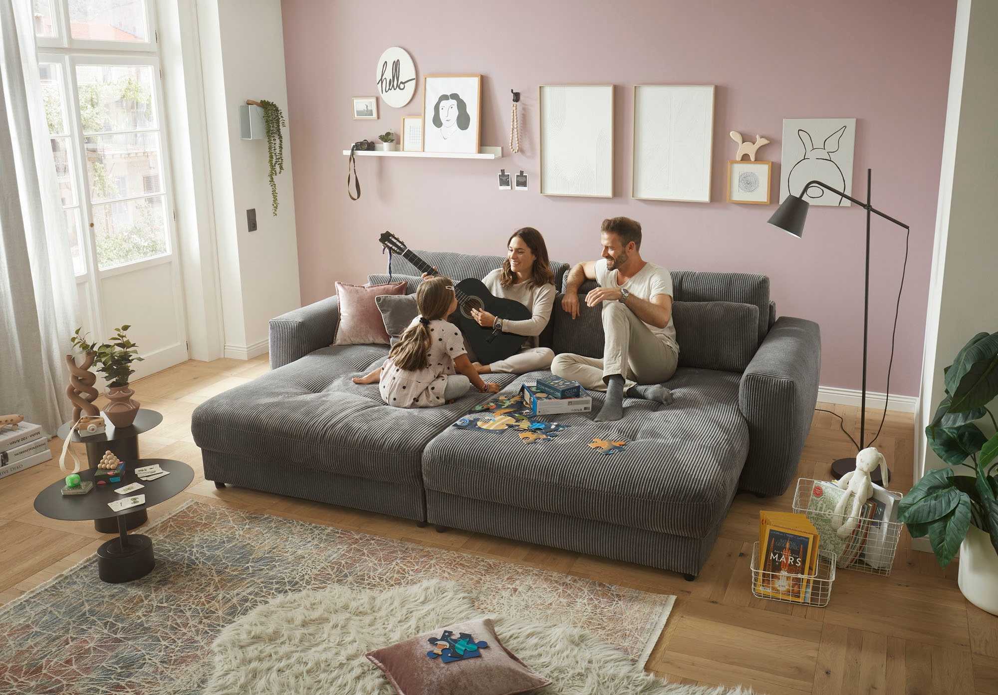 ED EXCITING DESIGN Loveseat »Barura«, (2 St.), Big-Sofa mit 2 Nierenkissen