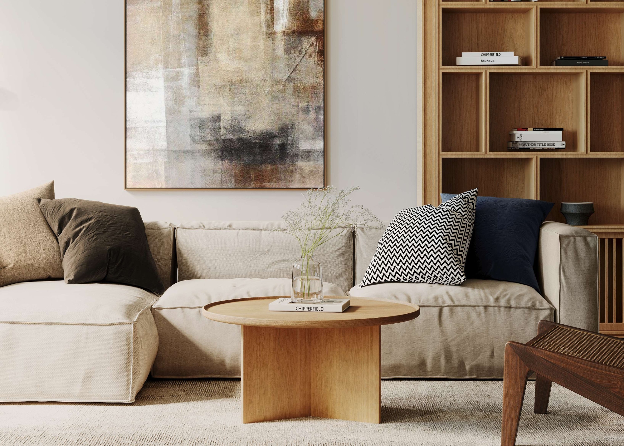 Image of Woodman Couchtisch "Cala" 83/83/42 cm, Breite 83 cm, rund, Tischplatte aus massiver Eiche, FSC zertifiziert