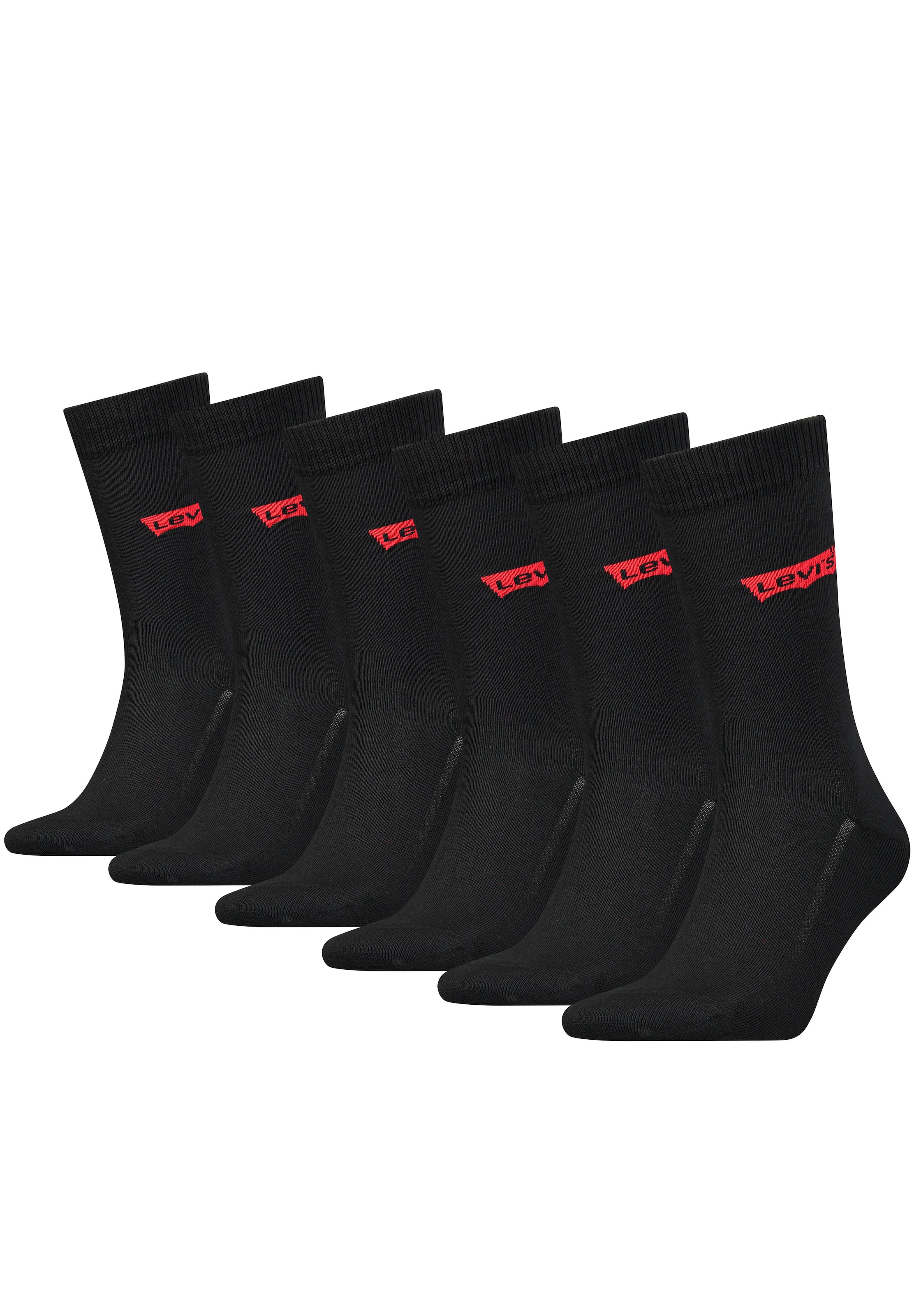 Image of Levis Socken "LEVIS REGULAR CUT BATWING LOGO 6P RECYCLED CO ECOM" Packung, 6 Paar, 6 Stk. tlg. mit breitem Logobund