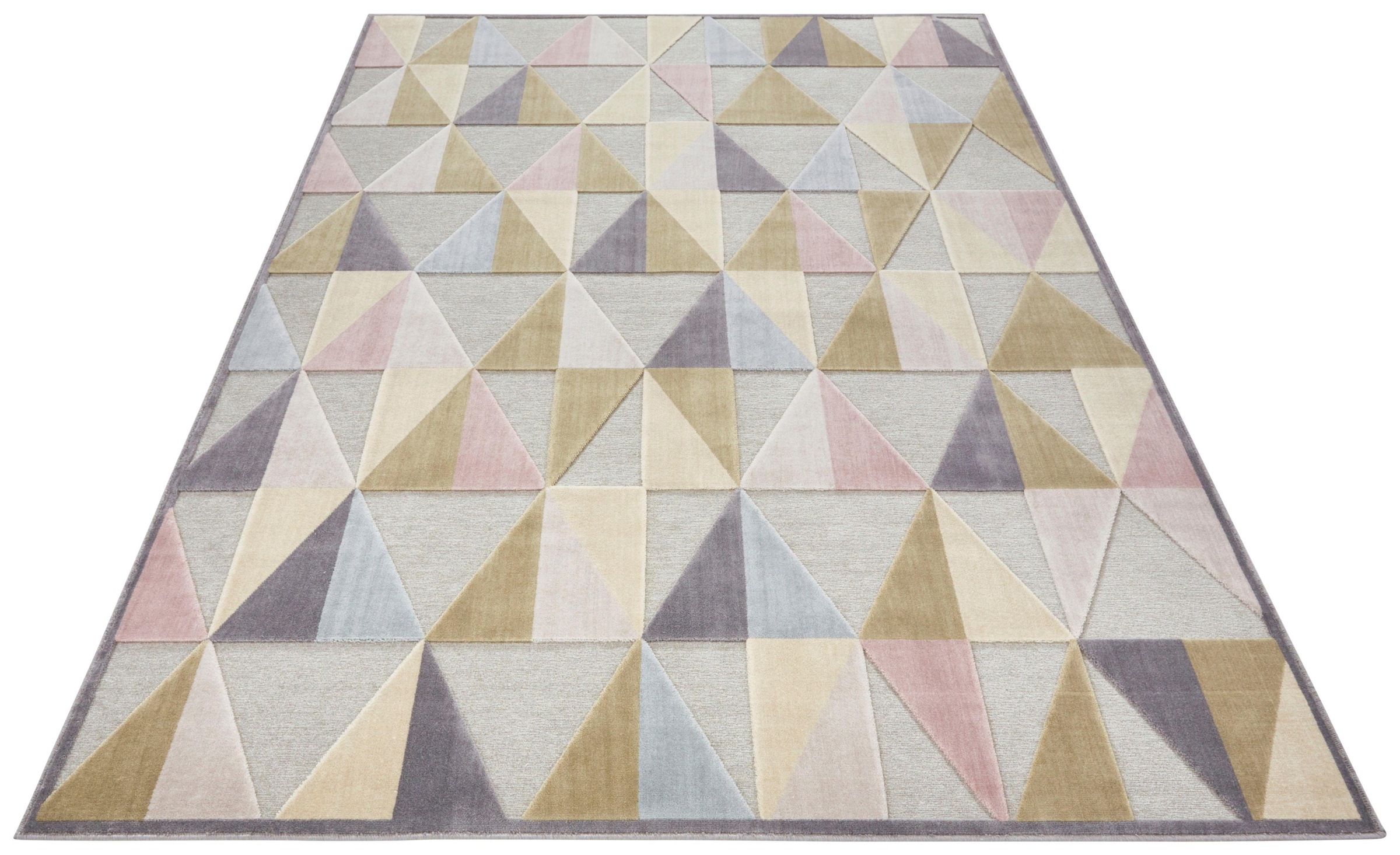 Image of ELLE DECORATION Teppich »Creuse«, rechteckig, 8 mm Höhe, Kurzflor, weicher Velour, Geometrisches Muster, Hoch-Tief Struktur, Wohnzimmer, Schlafzimmer, Robust, Pflegeleicht bei Ackermann Versand Schweiz