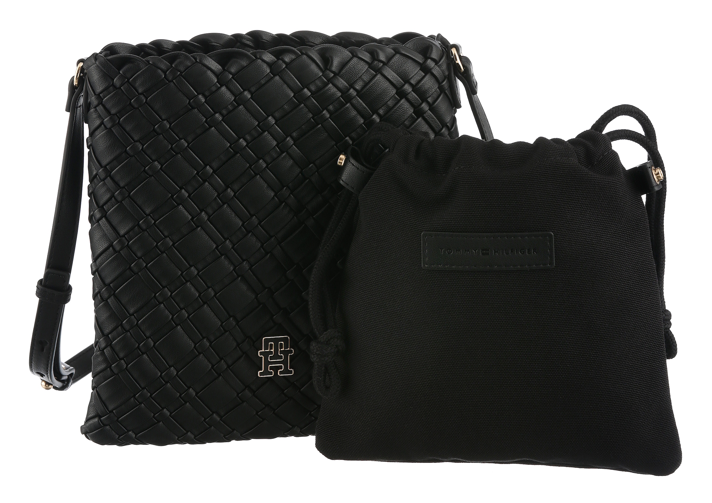Image of Tommy Hilfiger Umhängetasche "TH BRAIDED CROSSOVER", Damen Tragetasche, Schultertasche in modischer Flechtoptik