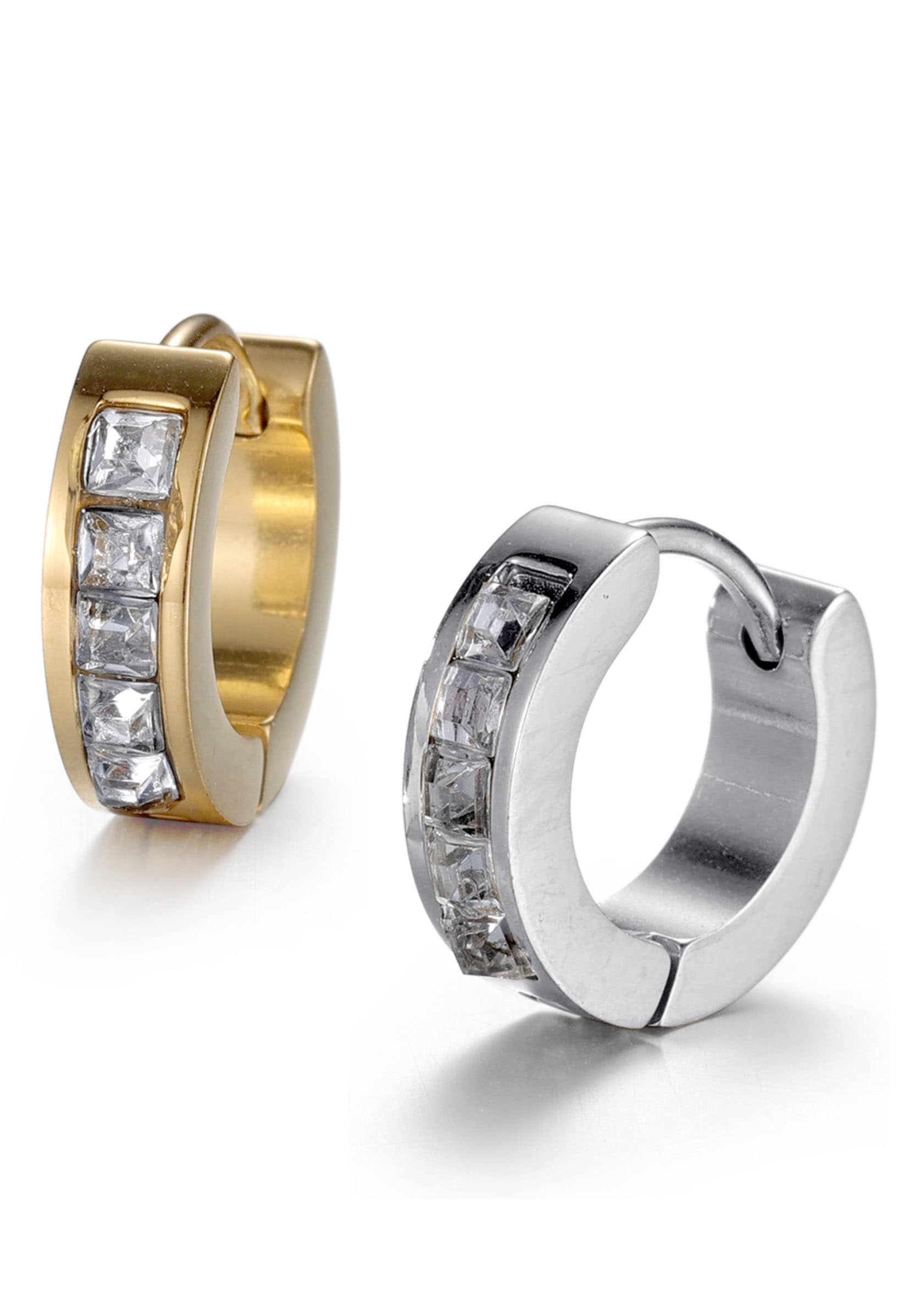 Image of Firetti Creolen-Set "Multipack Schmuck Geschenk Ohrschmuck Creolenset" mit Zirkonia (synth.)