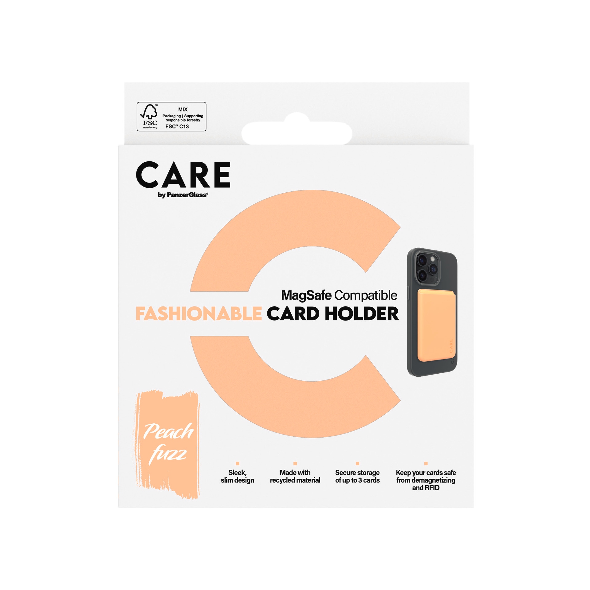 CARE by PanzerGlass Etui »Fashionable Card Holder mit MagSafe für Apple iPhone« iPhone 12 | iPhone 13 | iPhone 14 Kartenhalter, Schutzhülle, MagSafe Case, Schutzcase, stossfest