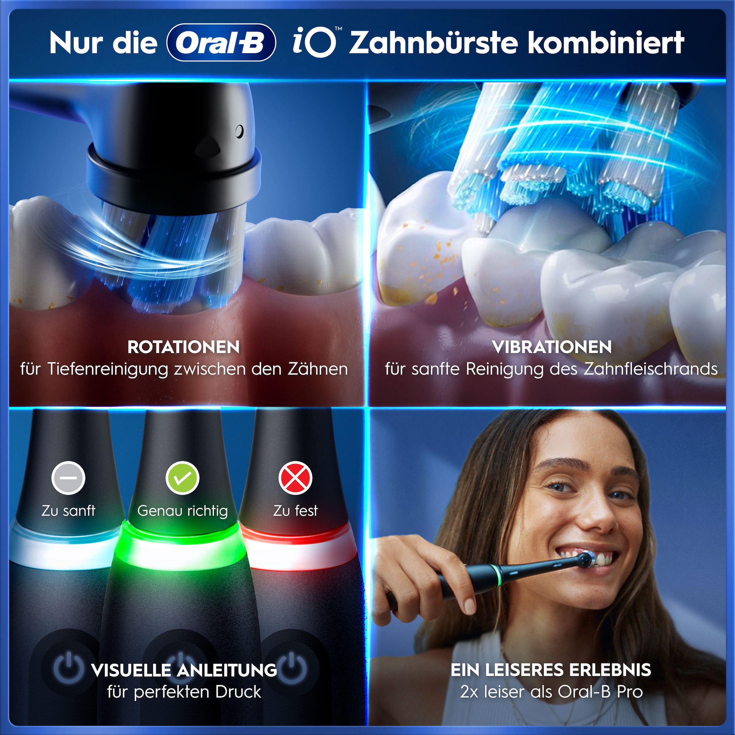 Oral-B Brosse à dents électrique »Oral-B iO Series 5« 1 cuis Aufsteckbürsten Batterie longue durée | Étui de voyage | Support pour brosse interchangeable