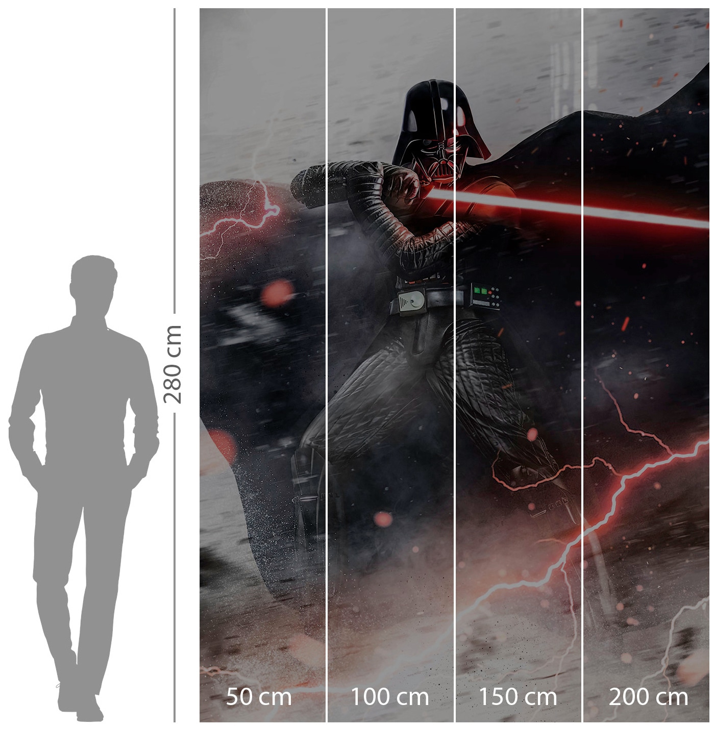 Komar Vliestapete »Digitaldruck Vlies - Star Wars Vader Dark Forces - Grösse 200 x 280 cm«, bedruckt, Kinderzimmer
