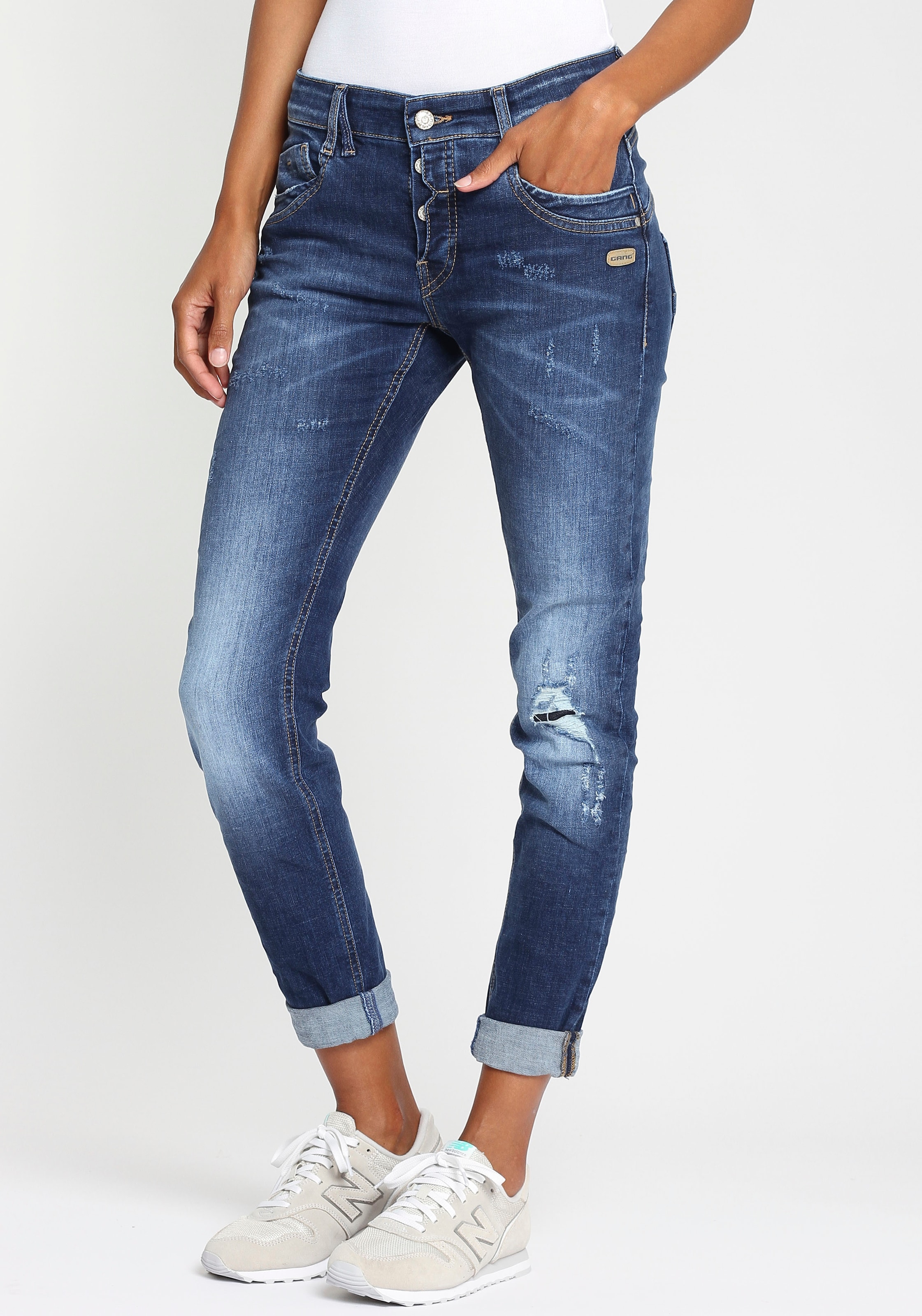 Image of GANG Relax-fit-Jeans "94GERDA" mit besonderer Struktur