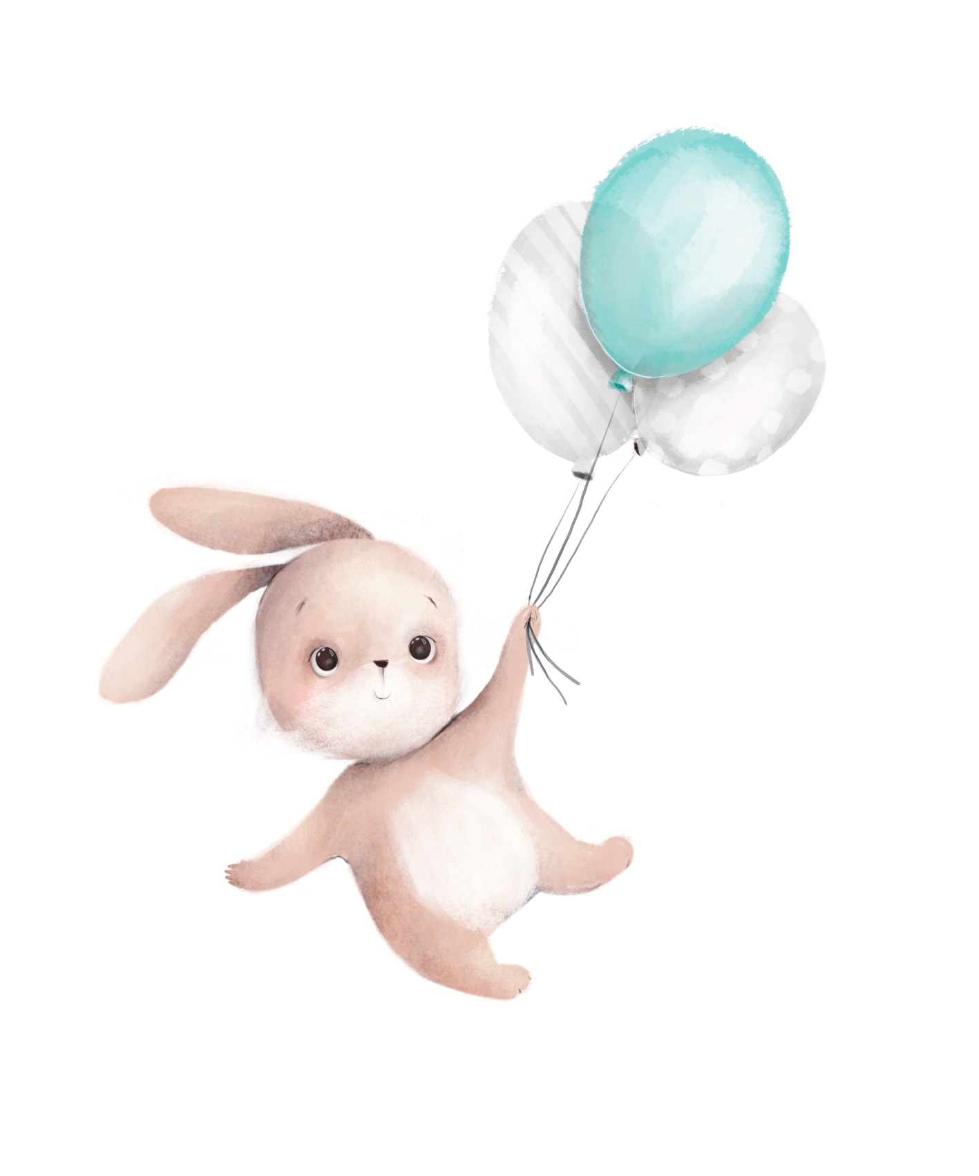 Lüttenhütt Bild mit Rahmen »oder Poster, Fliegender Hase mit Luftballons« Fantasy | Luftballon | Tiere 1 Stk. tlg. HD Premium Druck