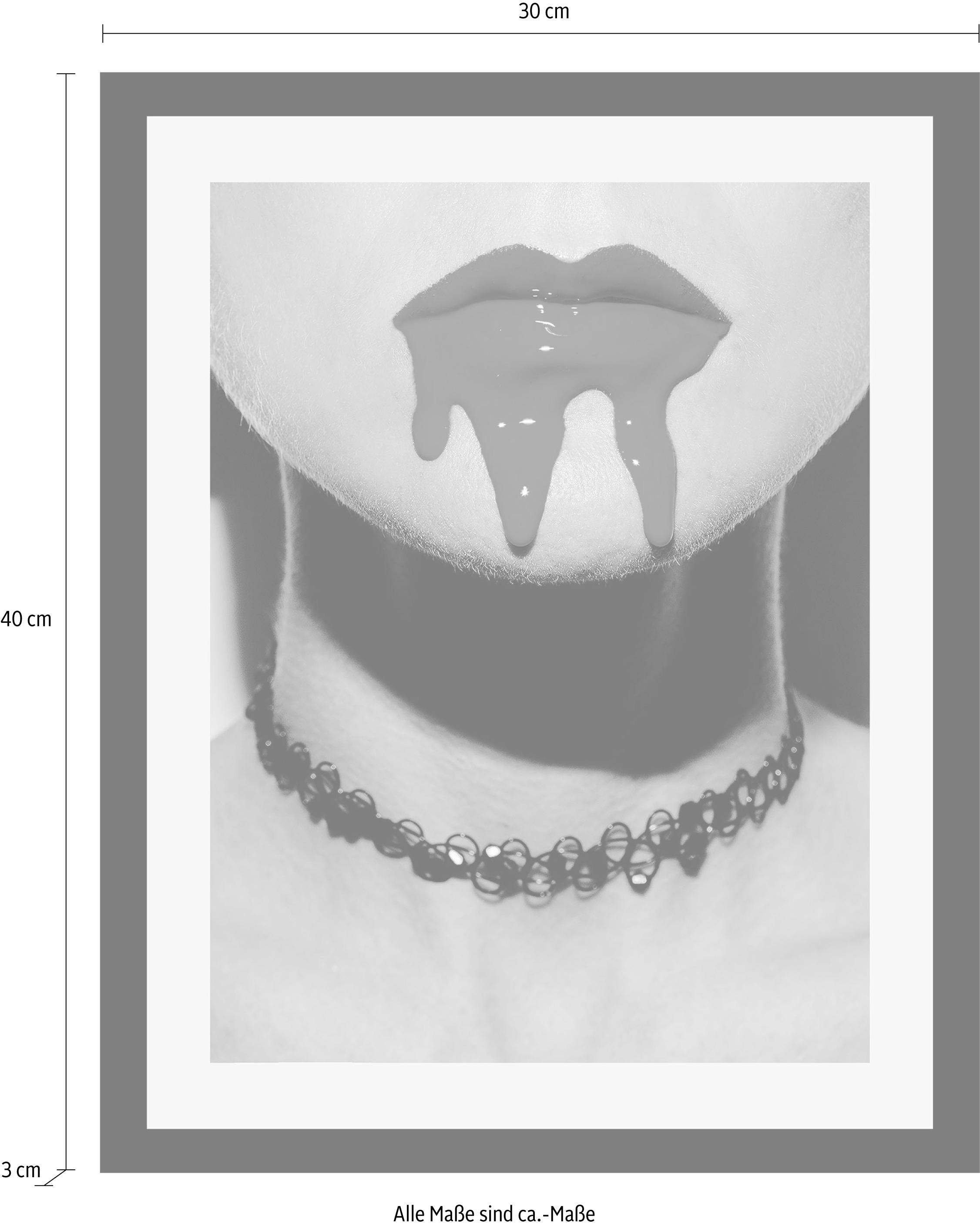 queence Bild »Mund« Bilder von Frauen | Bilder von Männern | Erotische Bilder | Kunst HD Premium Poster-Druck inkl. Holzrahmen