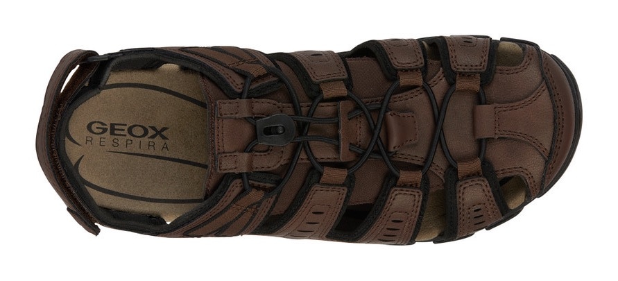 Geox Sandale »UOMO SANDAL STRADA C«, Sommerschuh, Klettschuh, Outdoorsandale, mit Lederfussbett