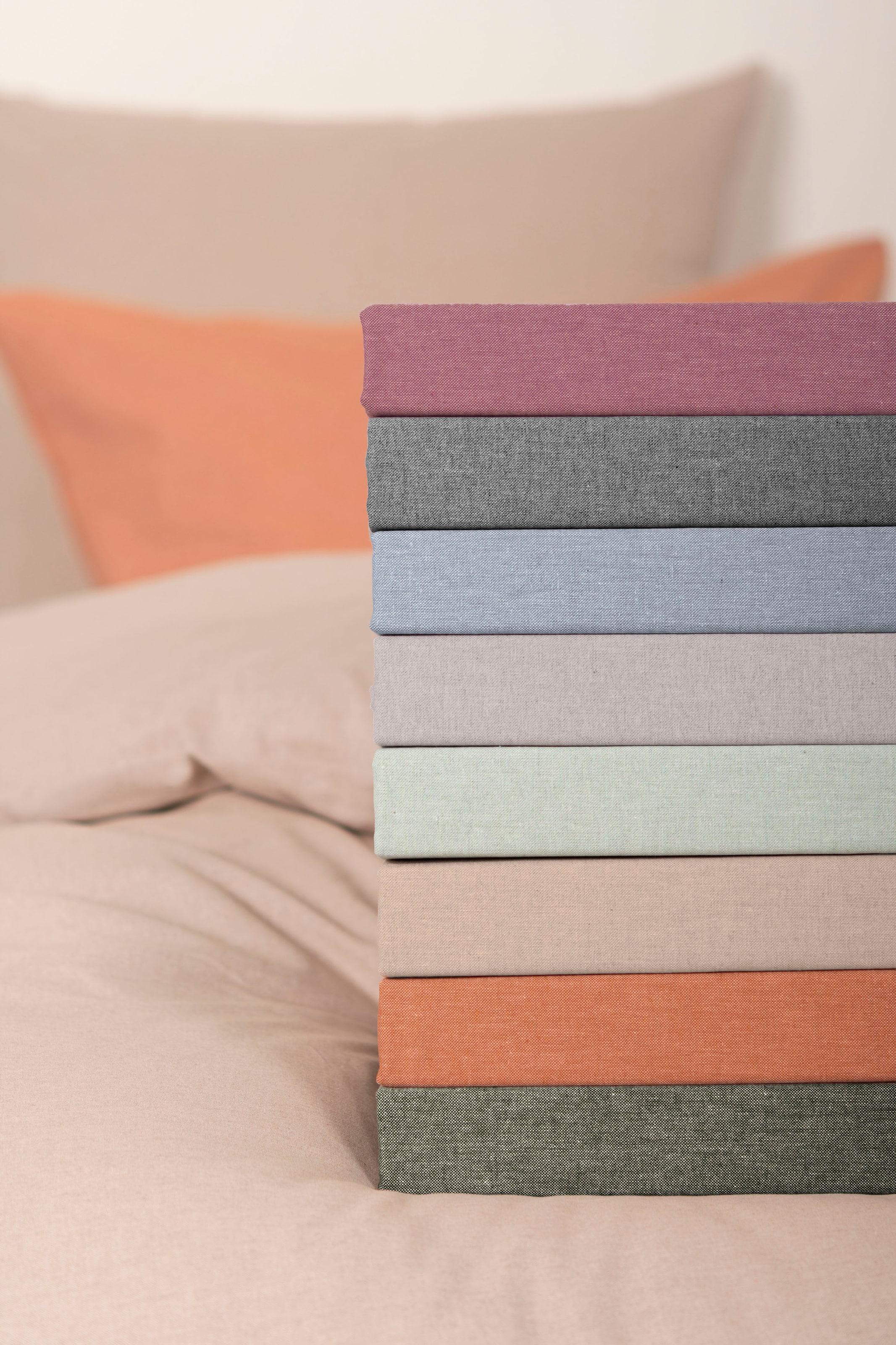 SETEX Linge de lit »Chambray« 2 cuis in diversen Uni-Tönen