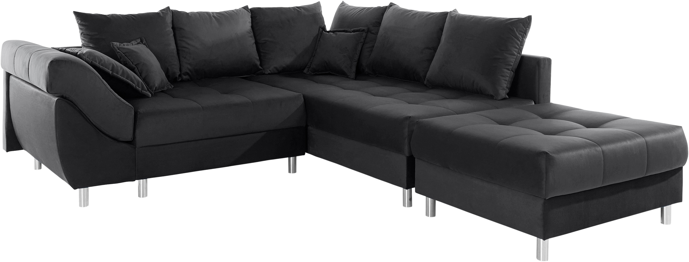 COLLECTION AB Ecksofa »(Spar-Set) Innsbruck L-Form und Hocker«, (Spar-Set), Ecksofa und Hocker, Recamiere links oder rechts montierbar