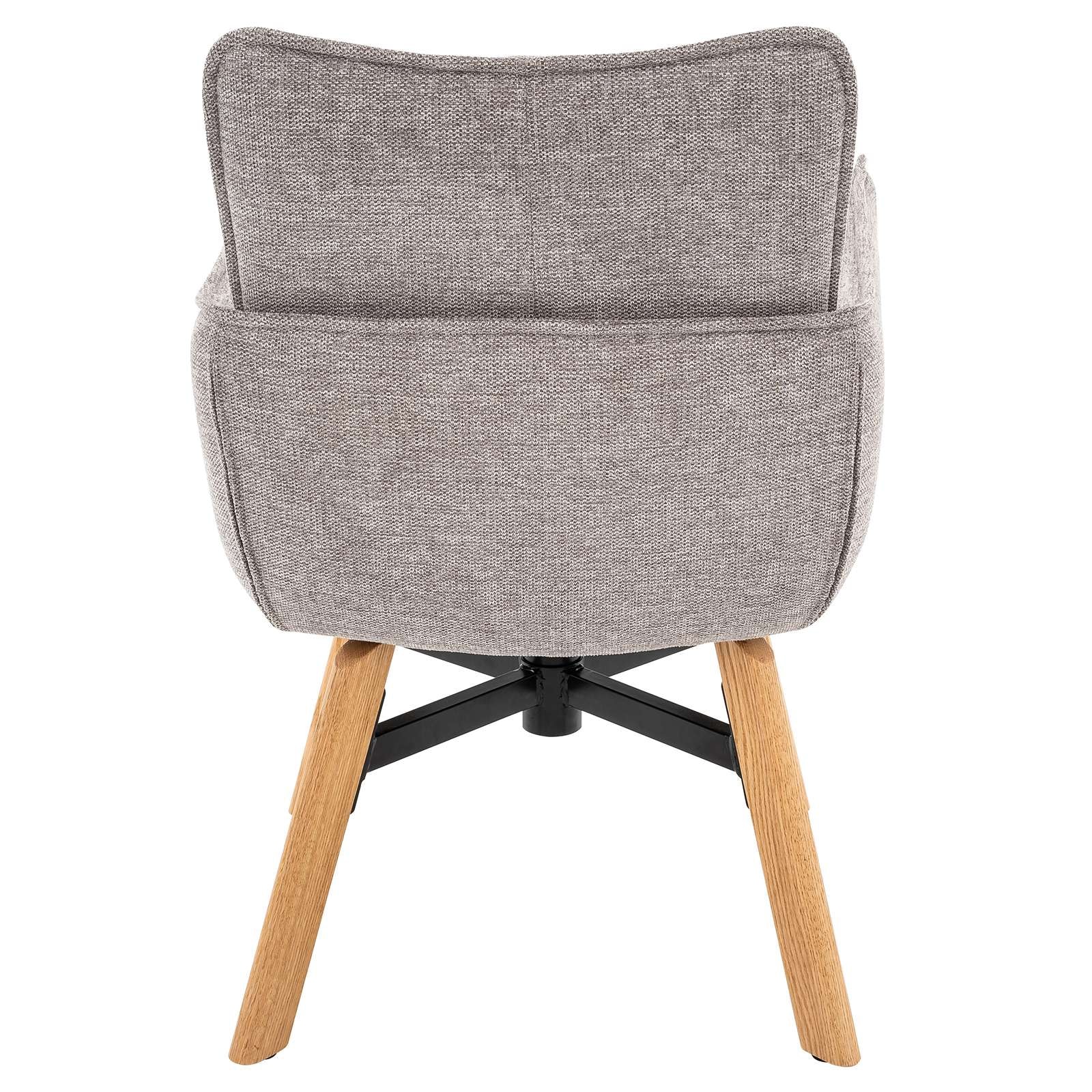 GOODproduct Chaise de salle à manger »Elyssa« (Set) 2 cuismassives Eichenholzgestell,  pflegeleichter Webstoff, Drehfunktion