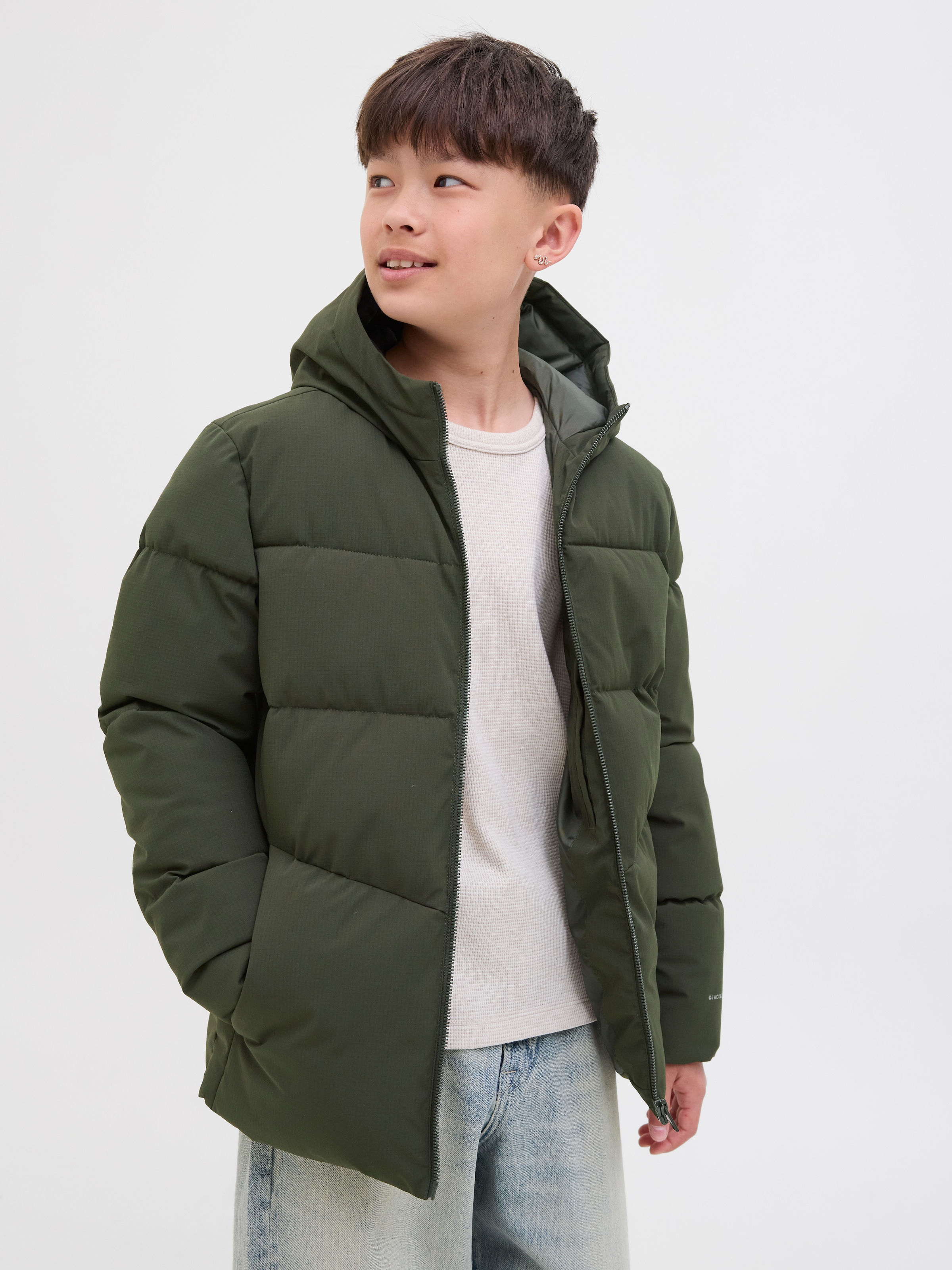 Jack & Jones Junior Steppjacke »JJGLOBAL PUFFER JACKET JNR« mit Kapuze