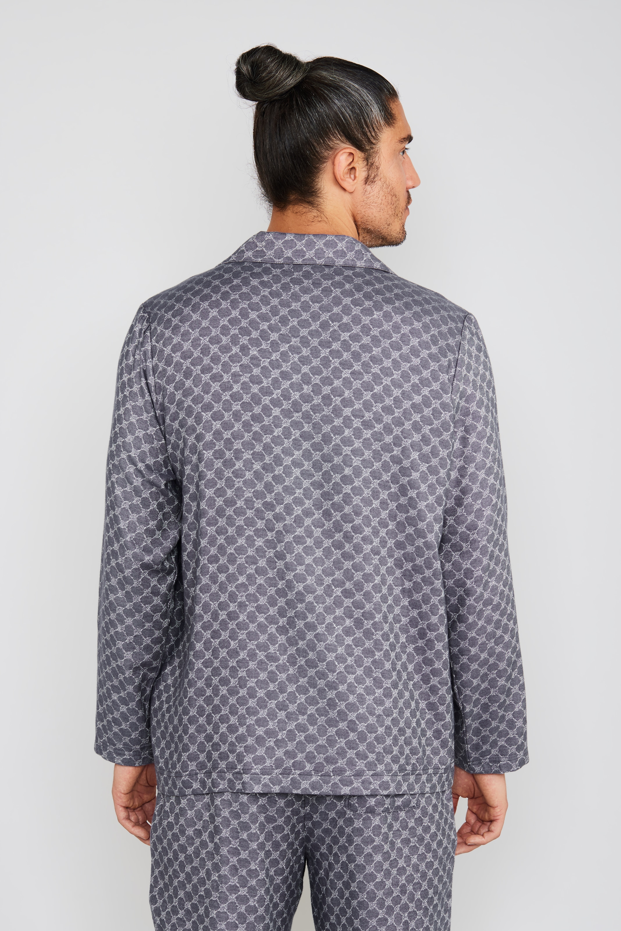 JOOP! Pyjamaoberteil »Relax« Knöpfe, Baumwoll-Viskose-Mix, Langarm, Cornflower-Design