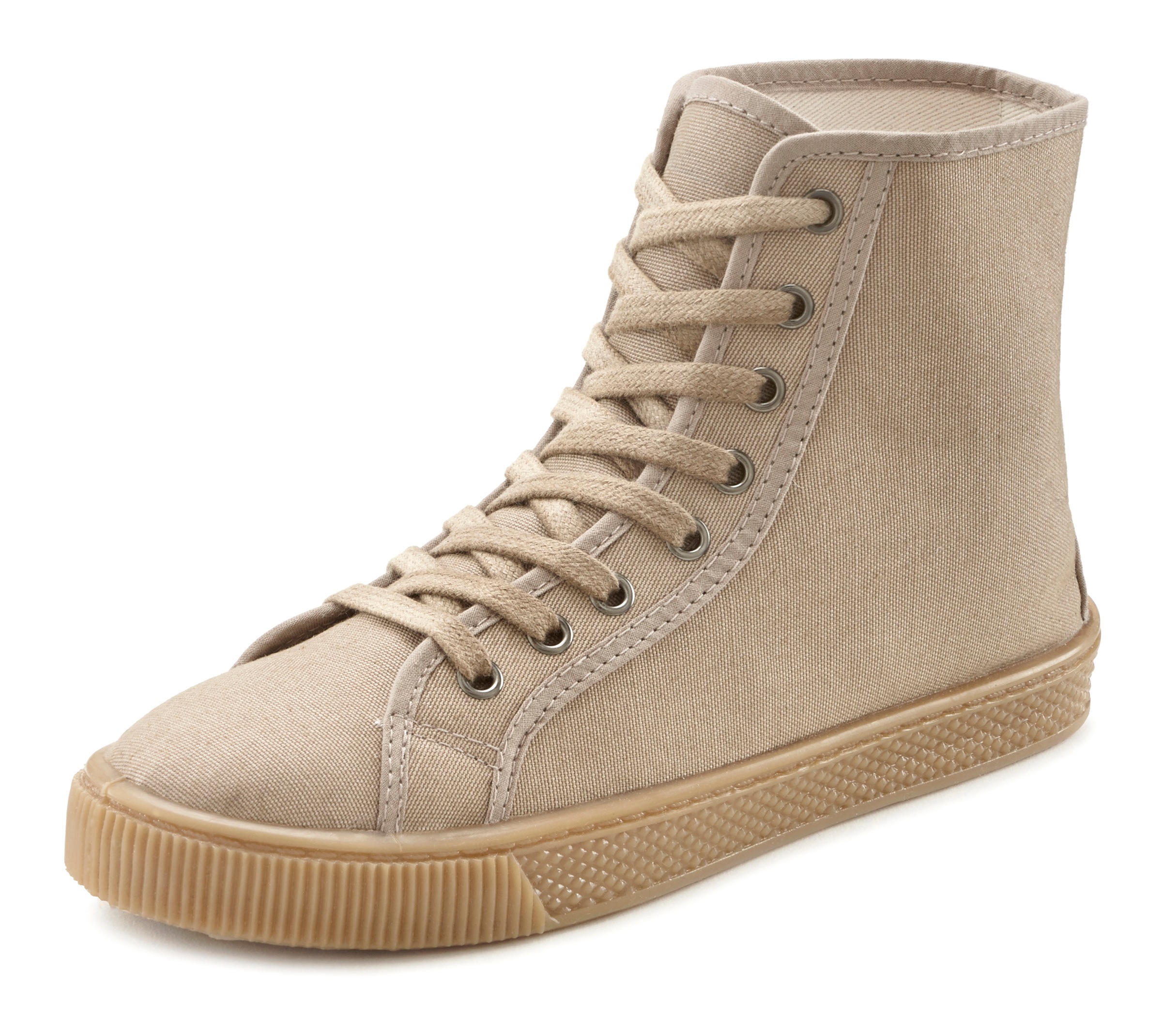 Image of LASCANA Stiefelette, High Top Sneaker lässig zum Schnüren in hochwertiger Baumwollqualität bei Ackermann Versand Schweiz