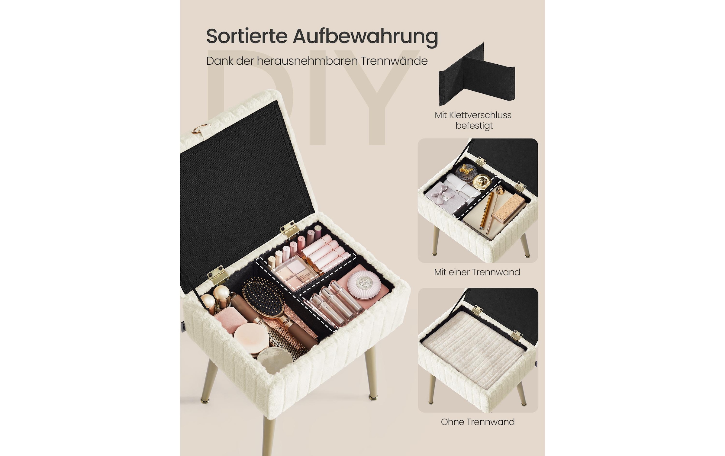 SONGMICS Tabouret »Dressing Table Chair Stool with«