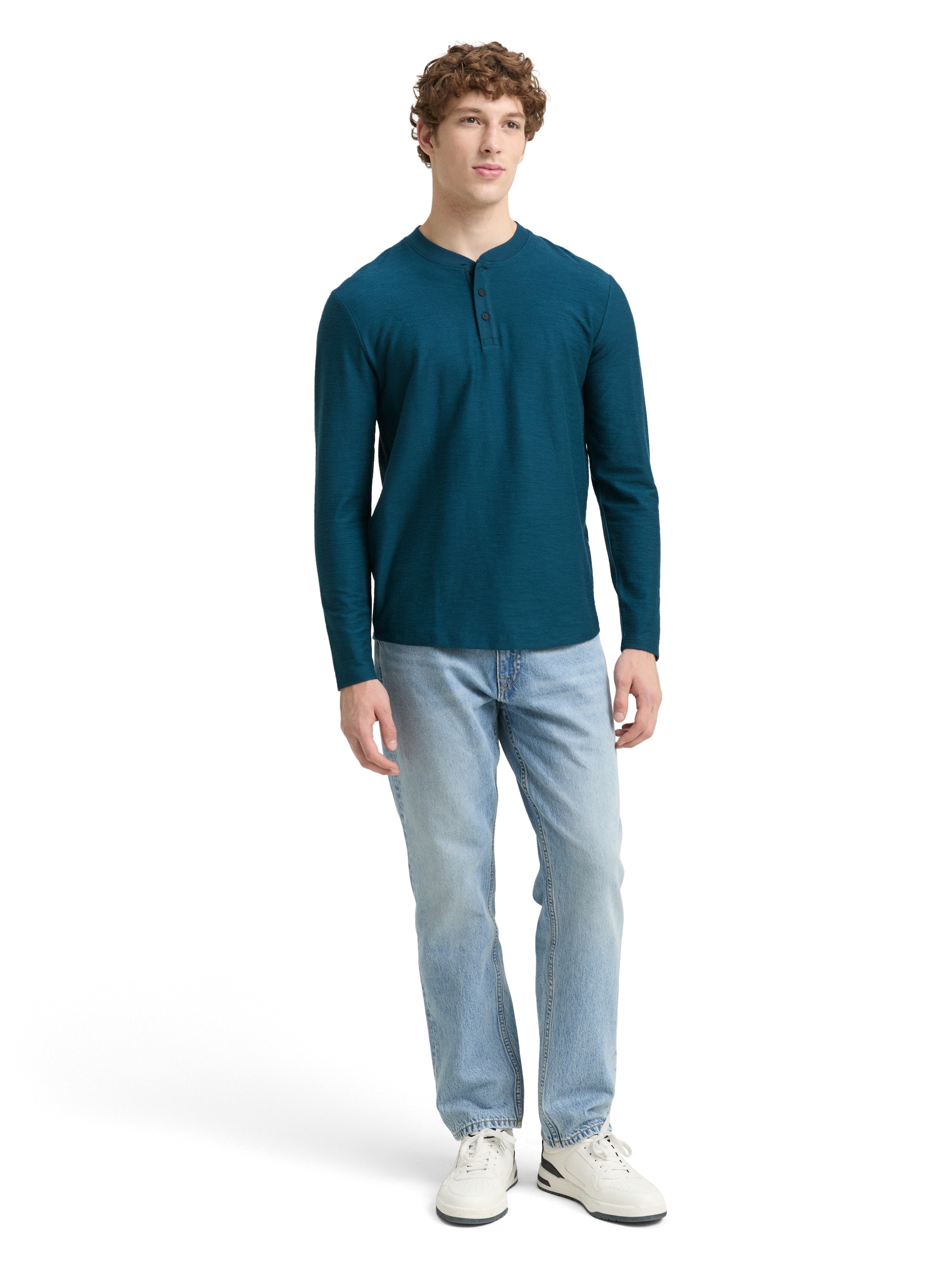 TOM TAILOR Denim Langarmshirt, mit Knopfleiste