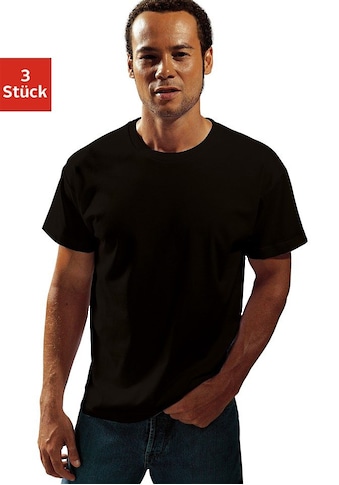 T-Shirt, (Packung, 3 tlg.), aus Baumwolle perfekt als Unterziehshirt