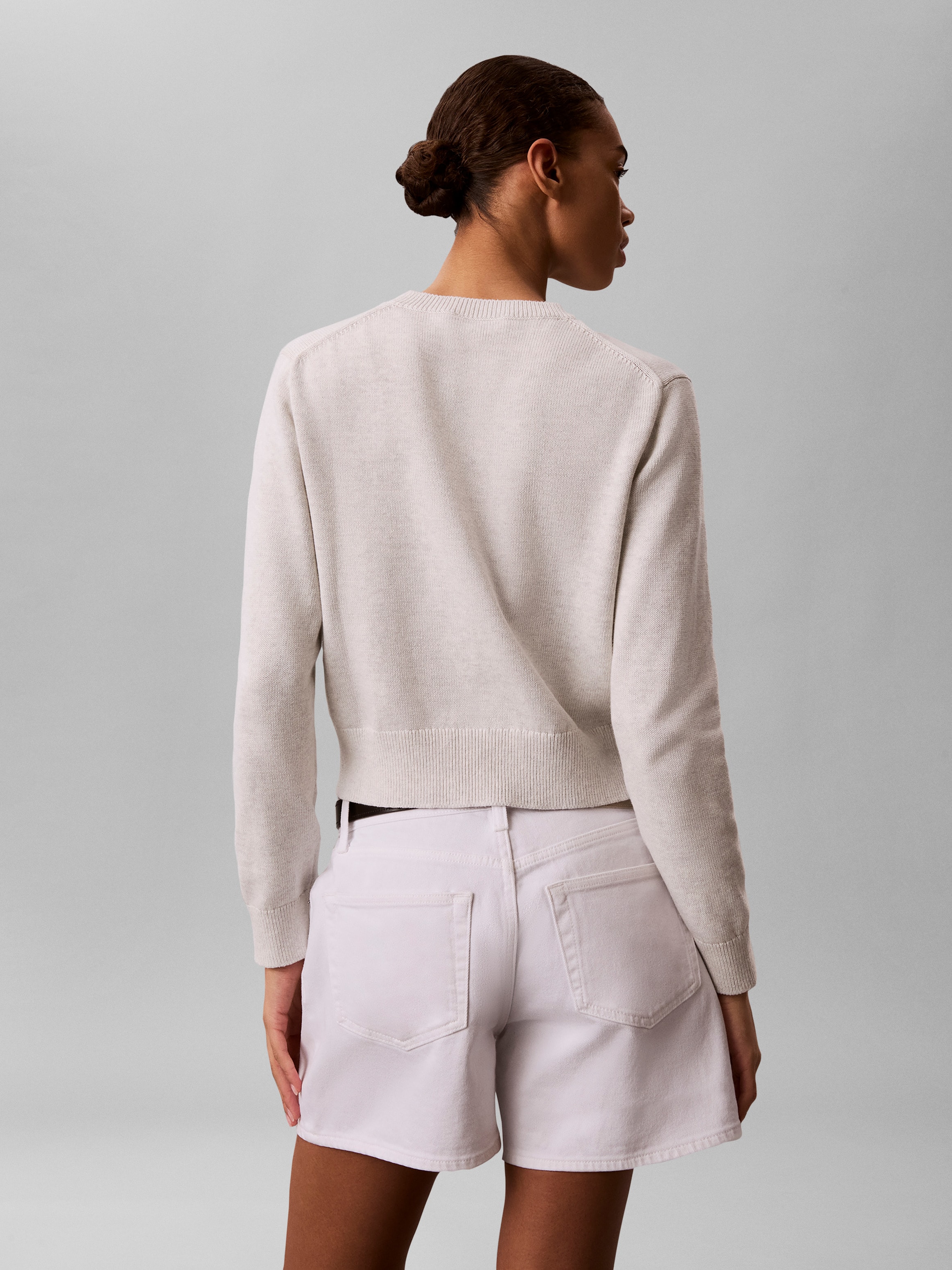 Calvin Klein Jeans Pull en tricot Maille fine, coton pur, broderie