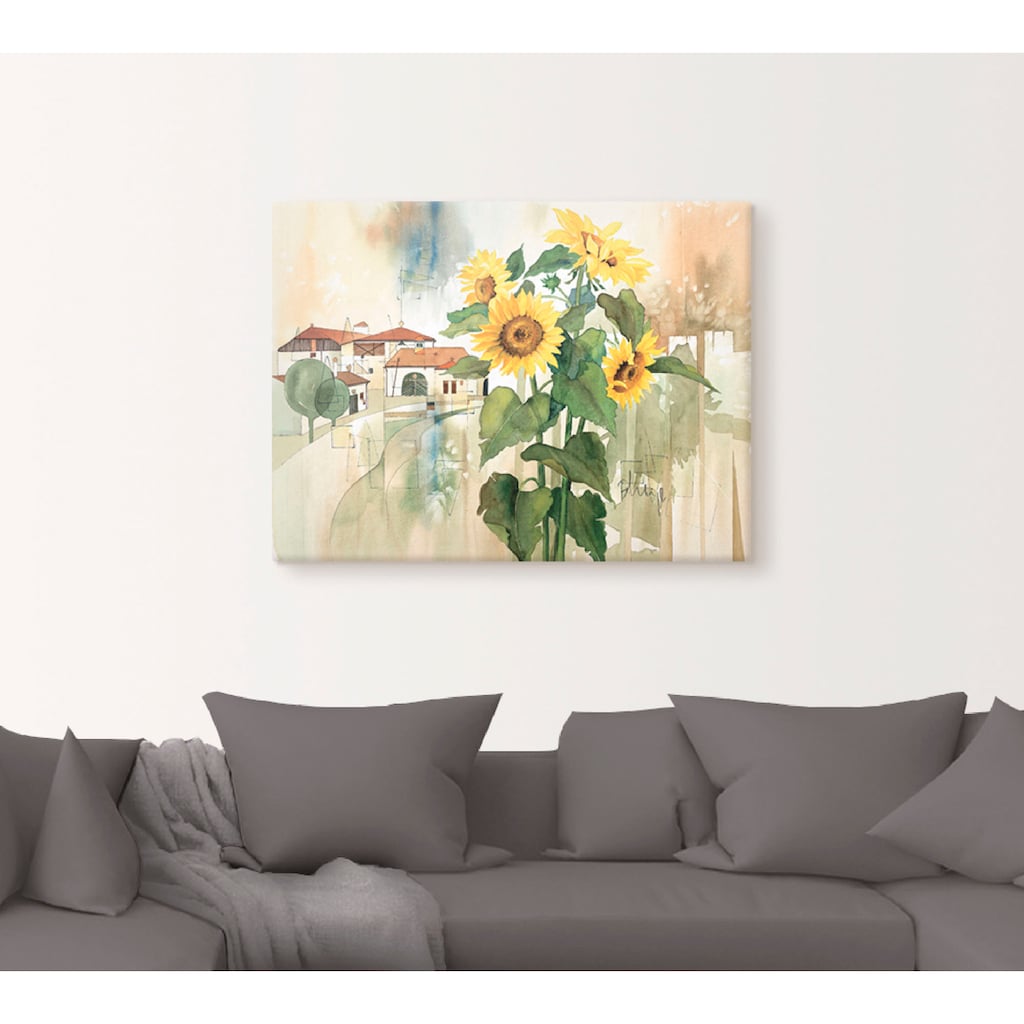 Artland Leinwandbild »Gruss der Sonnenblume«, Blumen, (1 St.)